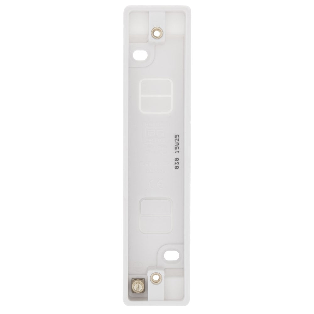 BG Double Architrave Surface Box 19mm 838 - Heavy Duty Electrical Junction Box for Home & Commercial Wiring - Perfect for Drywall, Ceiling & Wall Installations
