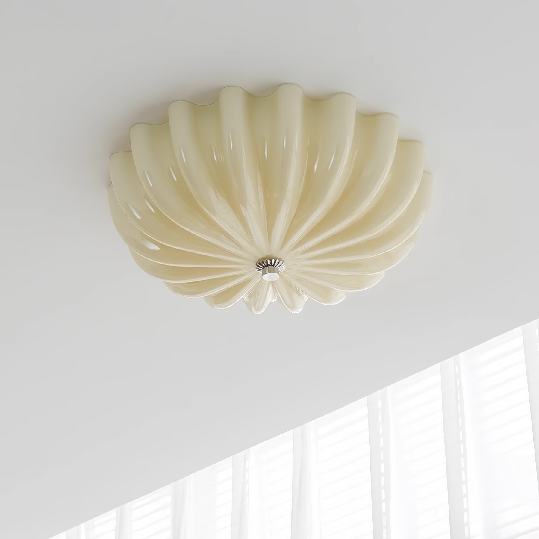Murano Blown Glass Ceiling Light Fixture - Handcrafted Italian Glass Chandelier for Dining Room, Living Room & Bedroom Lighting