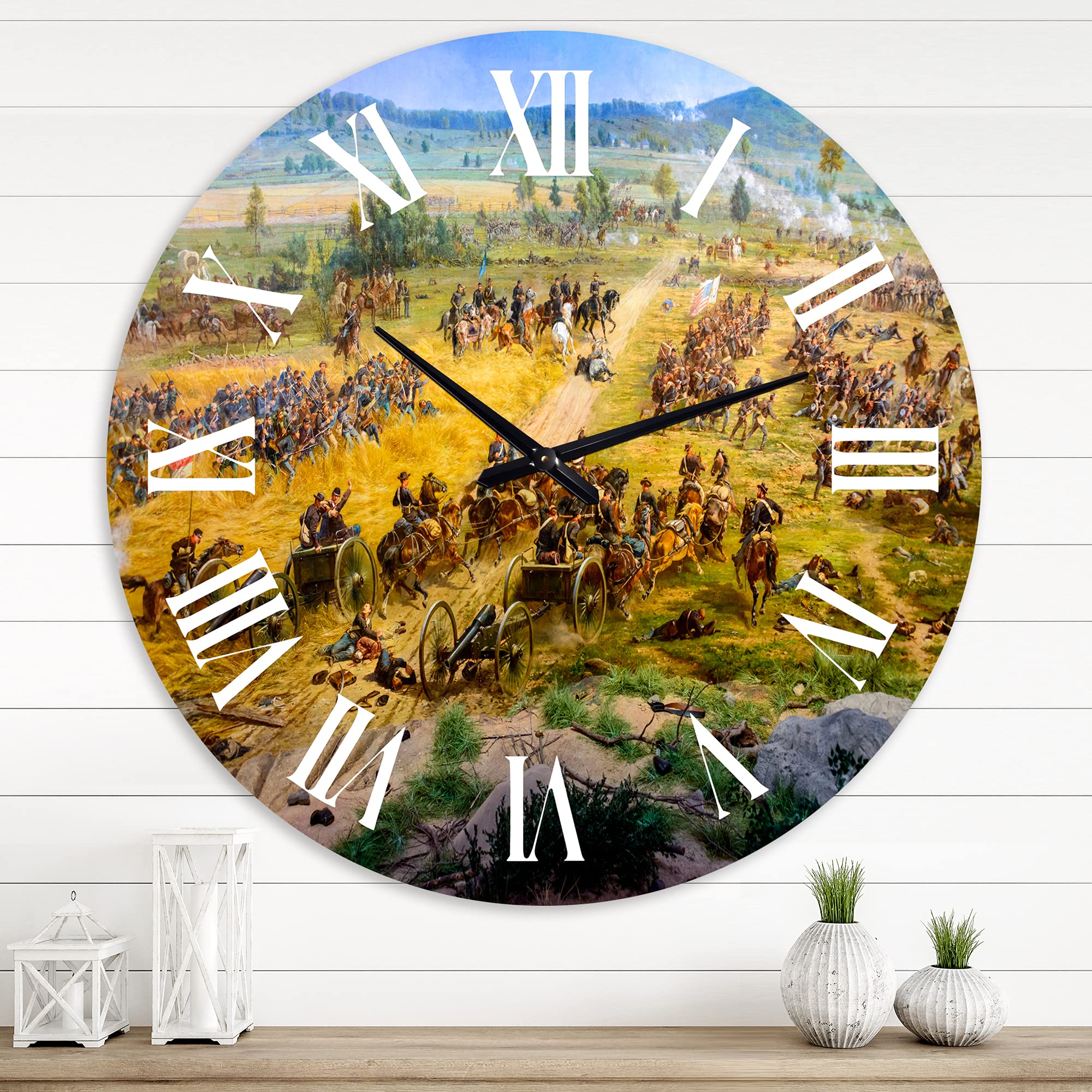 Vintage Gettysburg National Military Park Landscape Wall Clock - Large Decorative Clock for Living Room, Bedroom, Office - Perfect for Home Decor & Gifts