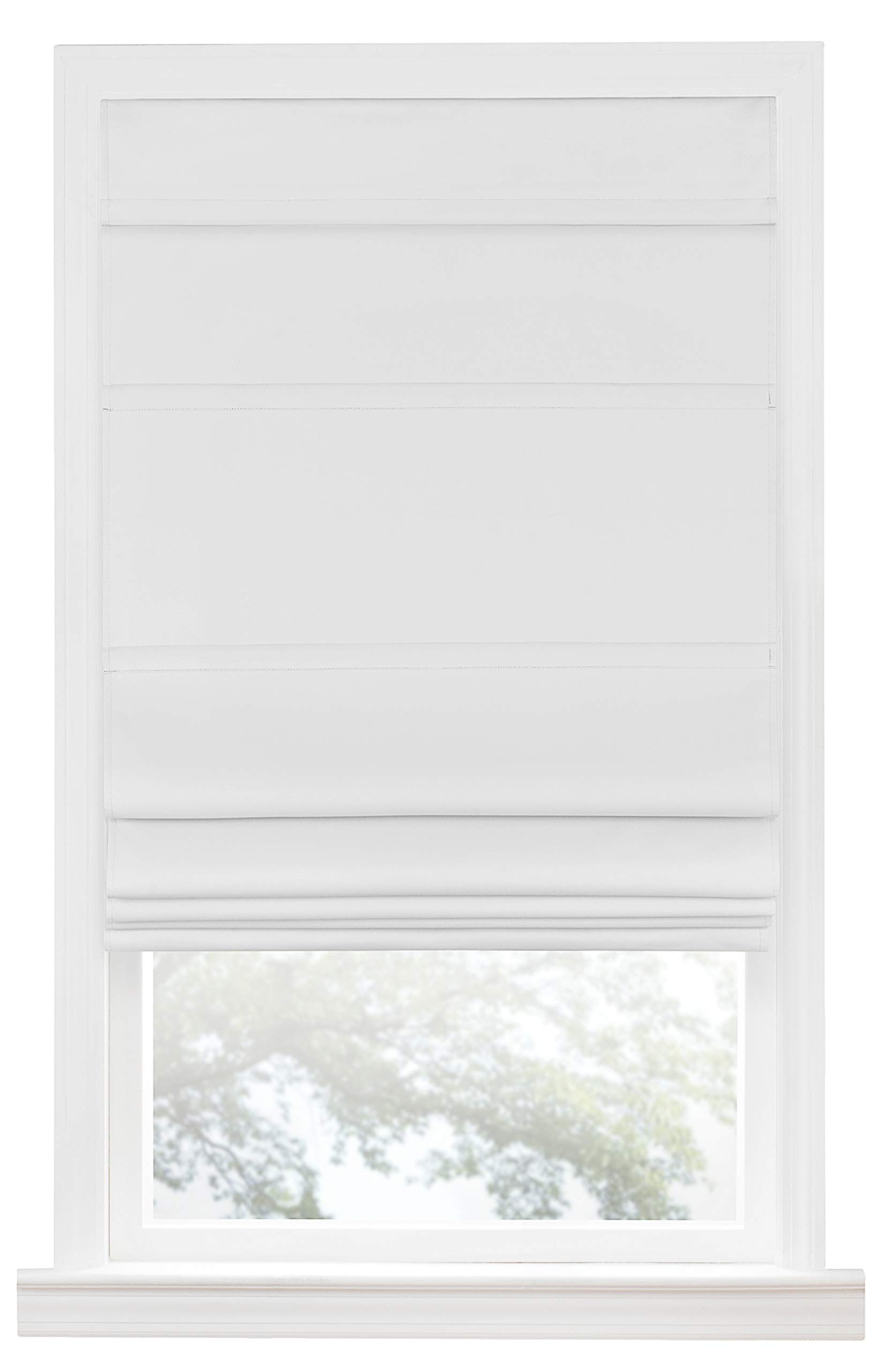PowerSellerUSA Cordless Buffalo Plaid Blackout Roman Shades - 35