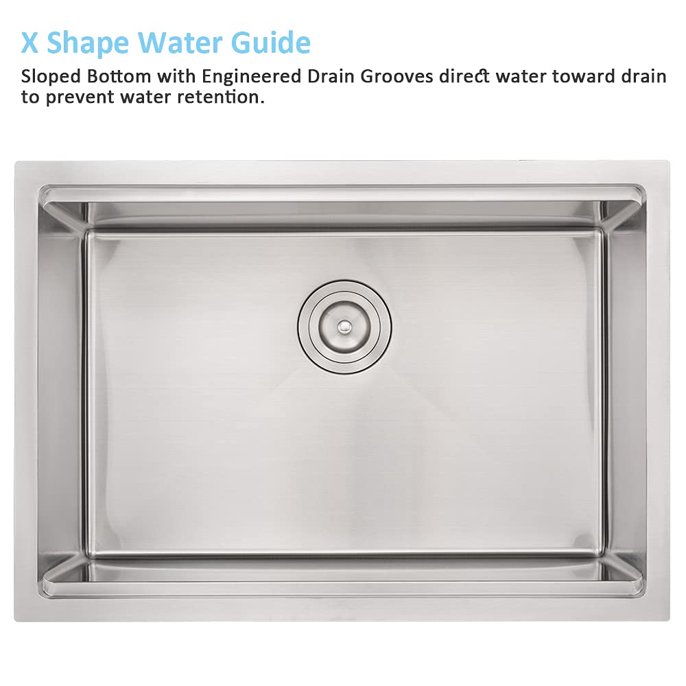 30x19 Inch Undermount Stainless Steel Kitchen Sink Workstation - 16 Gauge Commercial Grade Deep Single Bowl Sink with Cutting Board | Perfect for Restaurants, Food Prep & Busy Home Kitchens
