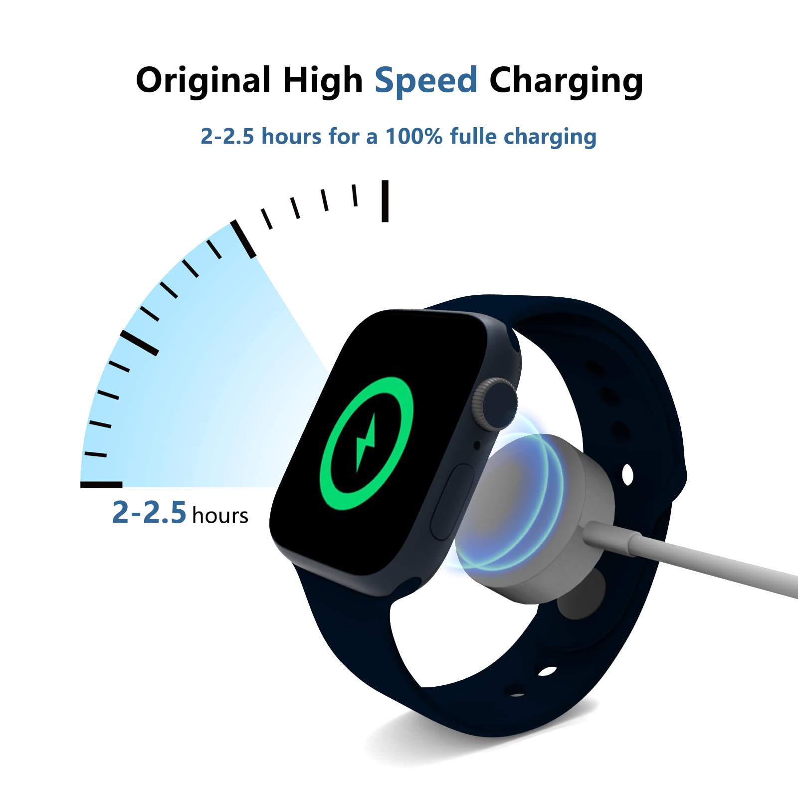 2-Pack Apple Watch Charger with 6.6ft USB-A Cable | Portable Charging Case Included | Compatible with All Apple Watch Series | Perfect for Travel, Gym & Daily Use