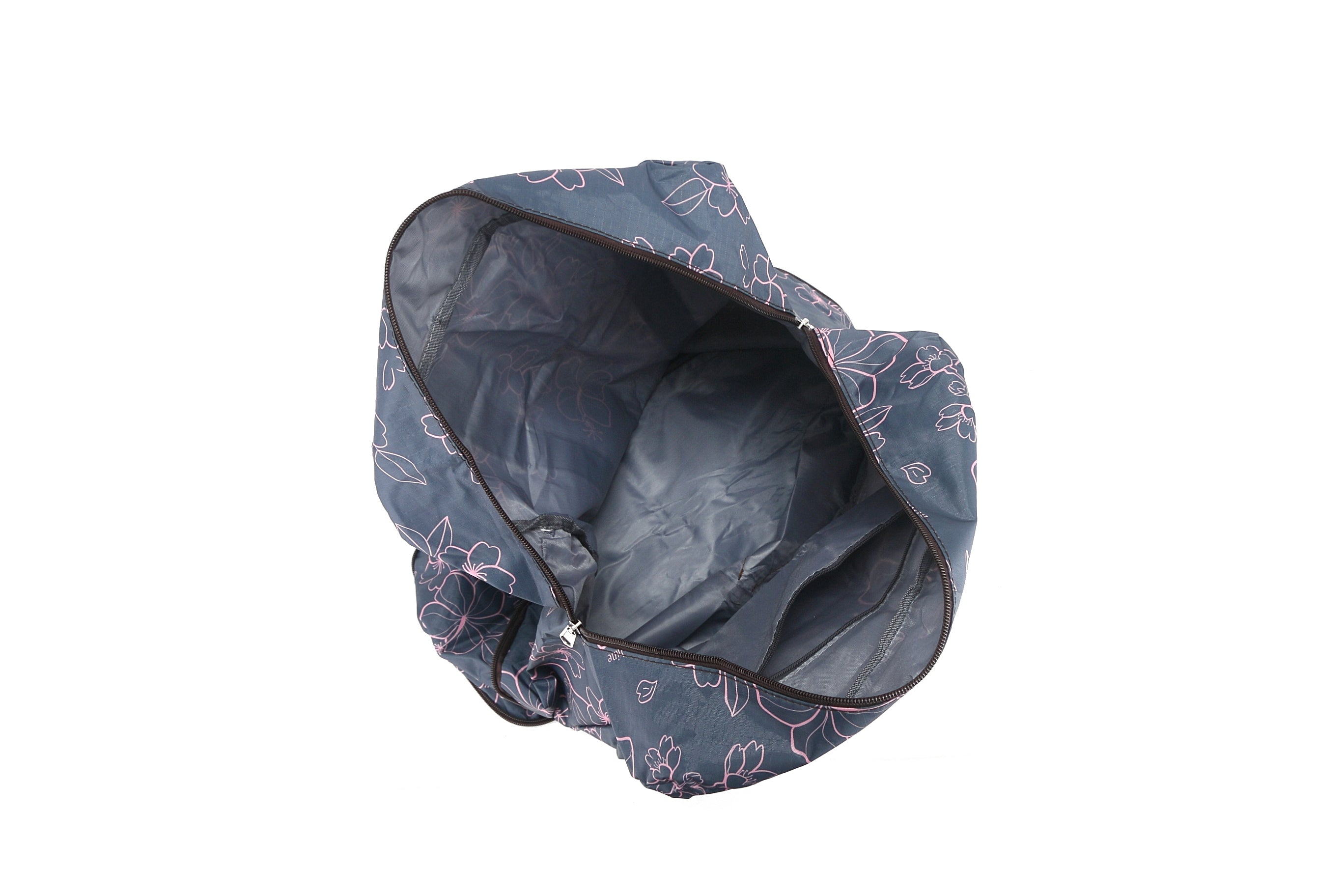 Foldable Duffle Bag for Travel & Gym - Lightweight Waterproof Carry-On Luggage with Shoulder Strap - Perfect for Weekend Trips, Sports & Outdoor Activities (Sophie Sakura Grey)