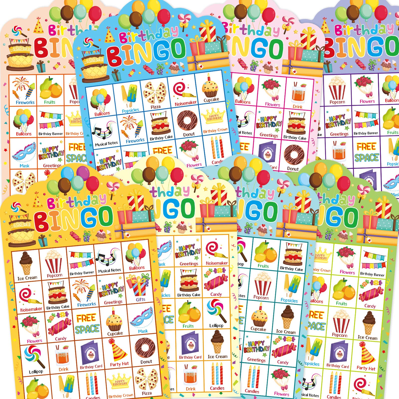 Birthday Bingo Game for Kids - 24 Player Die-Cut Bingo Cards Set - Fun Party & Classroom Activity Supplies for School Events, Family Gatherings & Holiday Celebrations