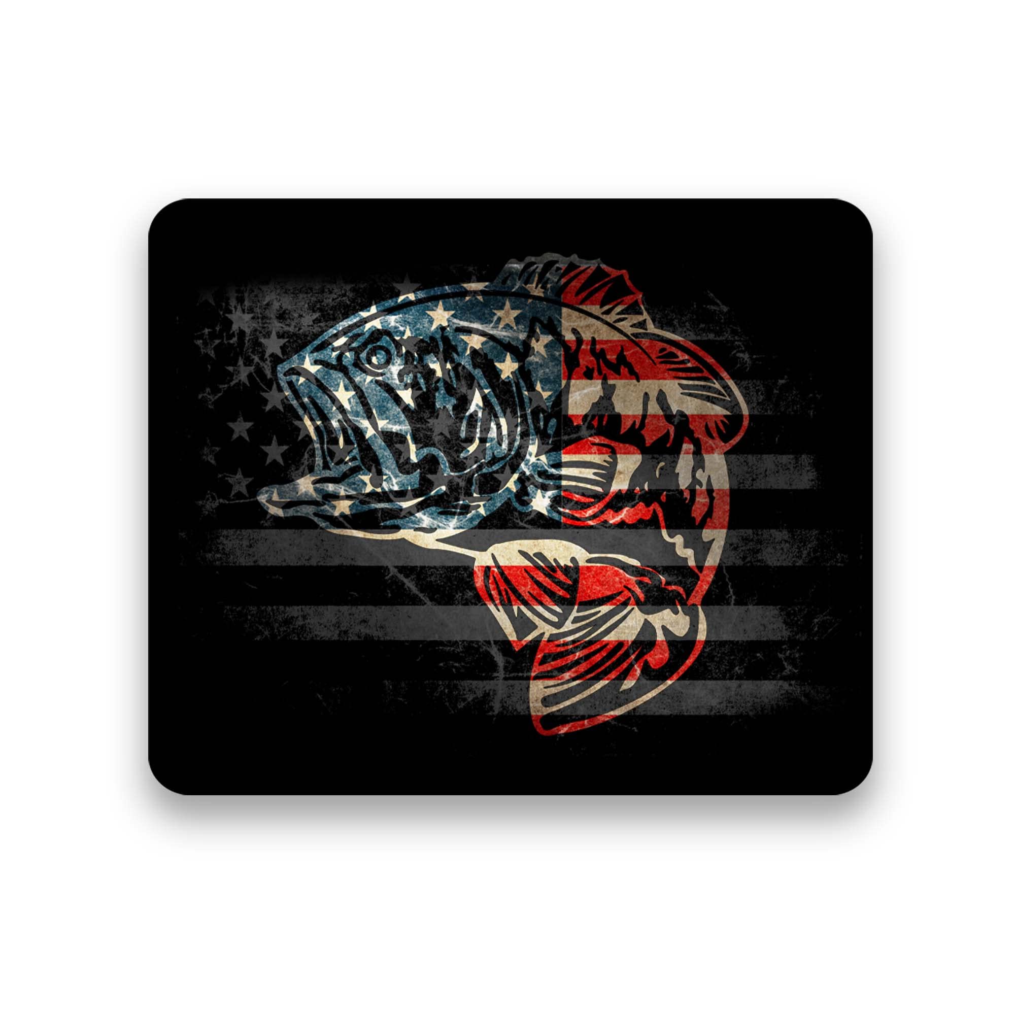 American Flag Large Mouth Bass Mouse Pad - Non-Slip Gaming & Office Desk Mat for Bass Fishermen - Perfect for Computer Workstations, Gaming Setups & Fishing Enthusiast Decor