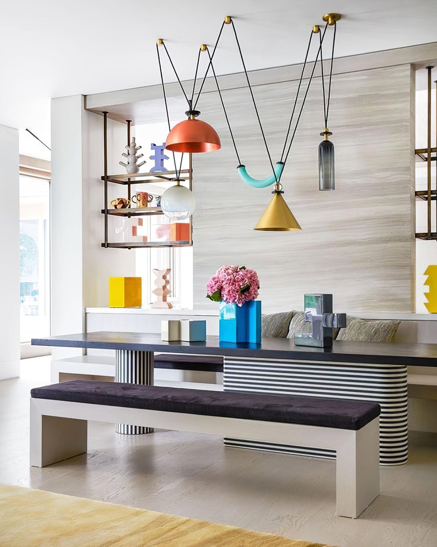 Modern Geometric Shape Art Chandelier - Elegant Ceiling Light Fixture for Living Room, Dining Room, and Bedroom Decor