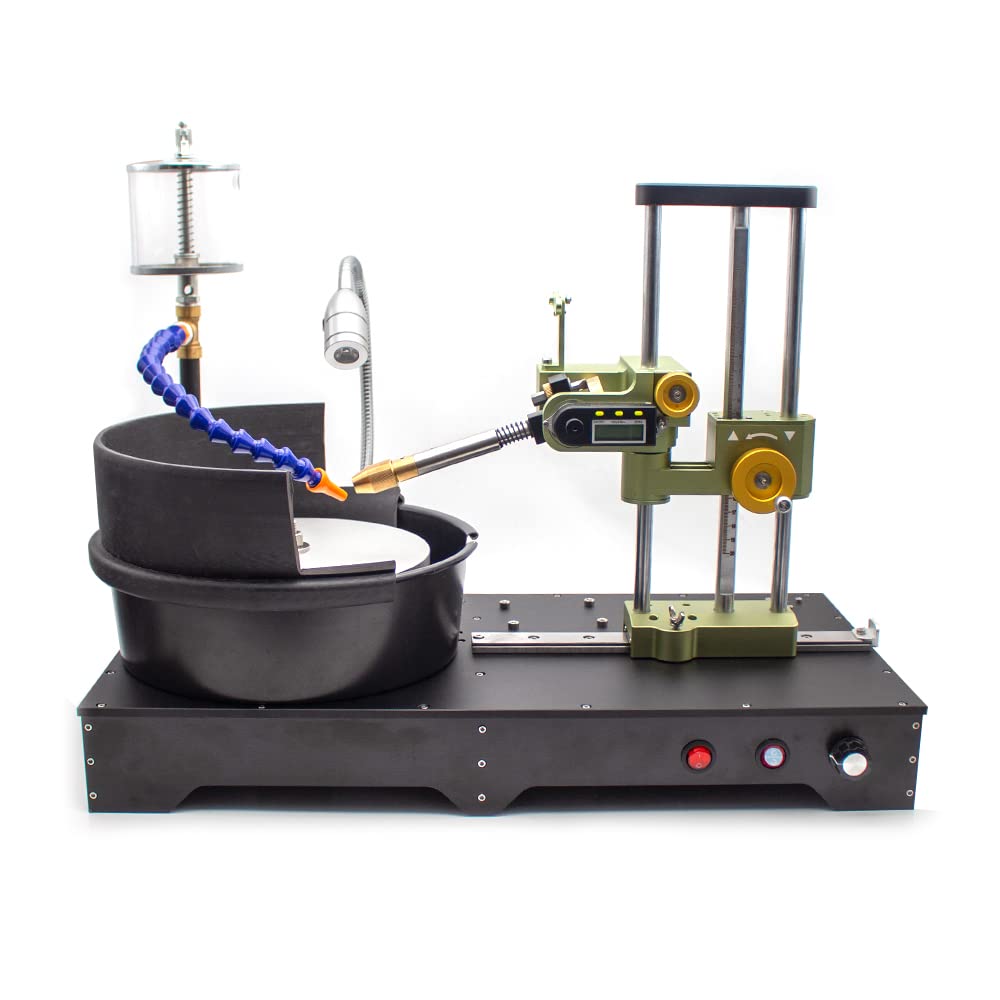 High Precision Digital Display Gem Faceting Machine - Adjustable Angle Lapidary Equipment for Stone Polishing & Gemstone Flat Grinding | Professional Jewelry Making & DIY Gem Cutting Tool