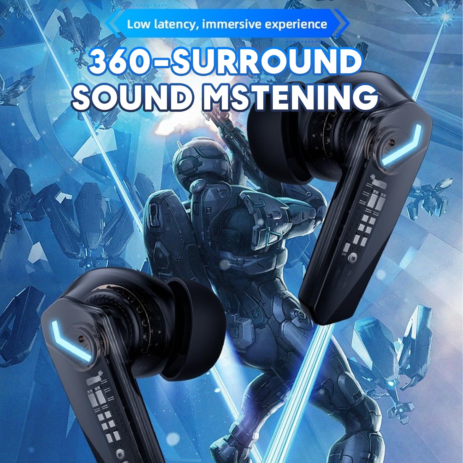 GM2 Pro Wireless Earbuds - Bluetooth 5.3 Low Latency Gaming Headphones with Noise Cancelling Mic, IPX5 Waterproof, 30H Playtime Charging Case - Perfect for Gaming, Workouts & Commuting (Black)
