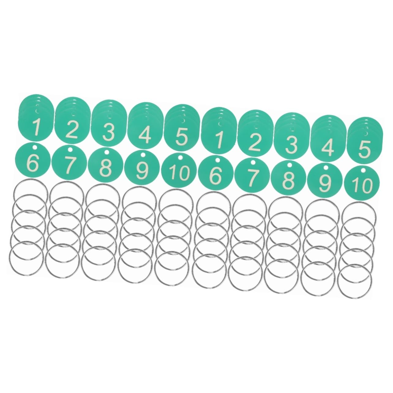 SAFIGLE 100 Sets Acrylic Number Plates - Portable Round Key Tags for Events, Lockers & Organization (Green) | Durable Number Labels for School, Office & Home Use