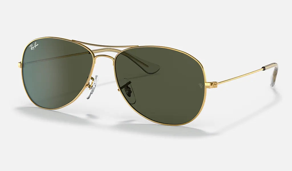 Ray Ban COCKPIT RB3362 001 56mm Gold/Gray Green Polarized Aviator Sunglasses for Men & Women - UV Protection, Classic Pilot Style for Driving, Travel & Outdoor Activities
