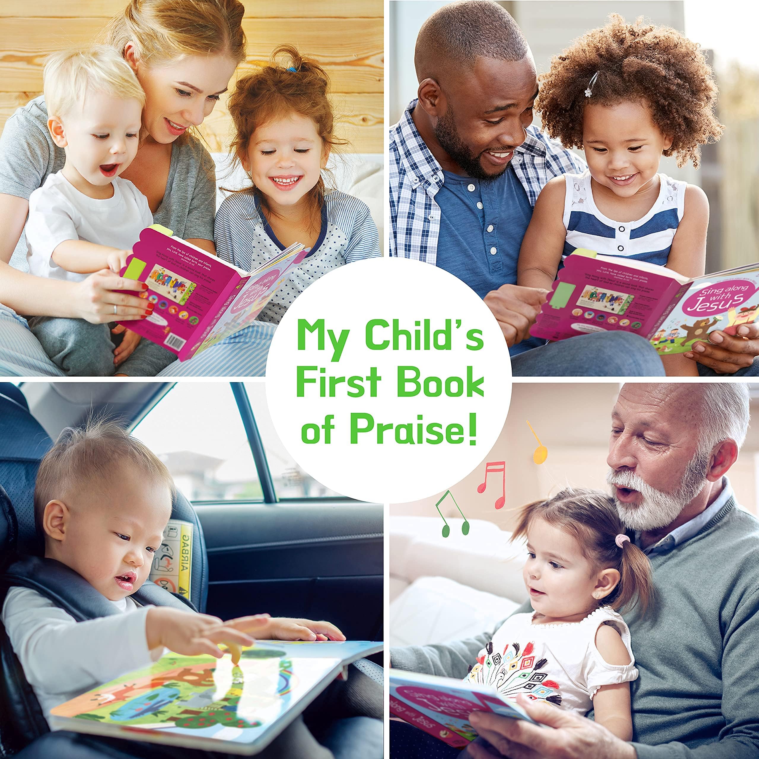 Christian Sound Books for Toddlers 1-3 - Bundle of 2 Interactive Bible Story Books with 12 Songs & Illustrations | Musical Learning Toys for Kids, Baptism Gifts for Boys & Girls - Perfect for Sunday School, Bedtime Stories & Faith-Based Early Education