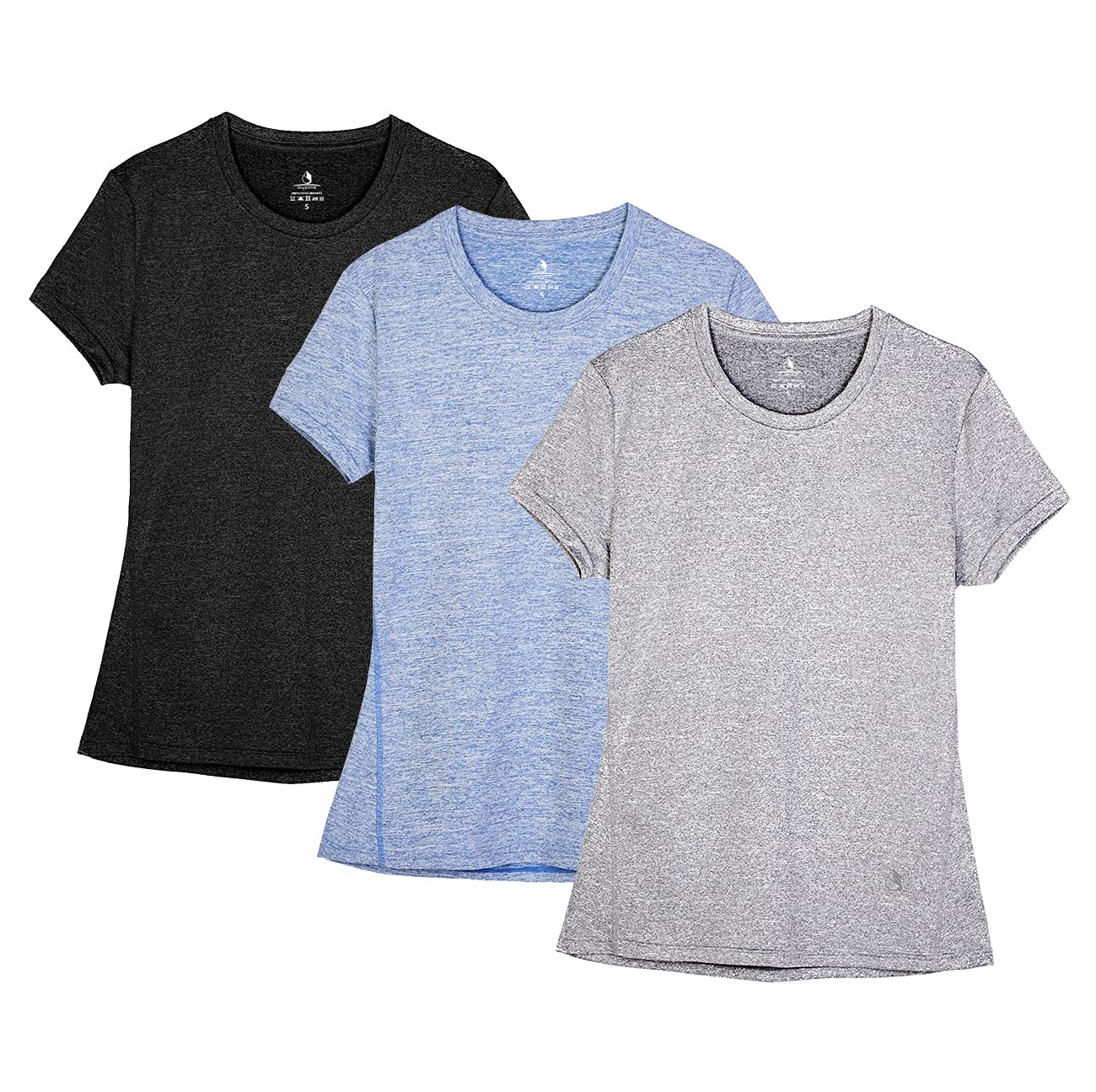 ICY ZONE Women's Workout T-Shirts - 3 Pack Breathable Running Shirts for Yoga, Gym & Fitness Training - Lightweight Athletic Exercise Tops for Women - Perfect for Jogging, HIIT & Activewear