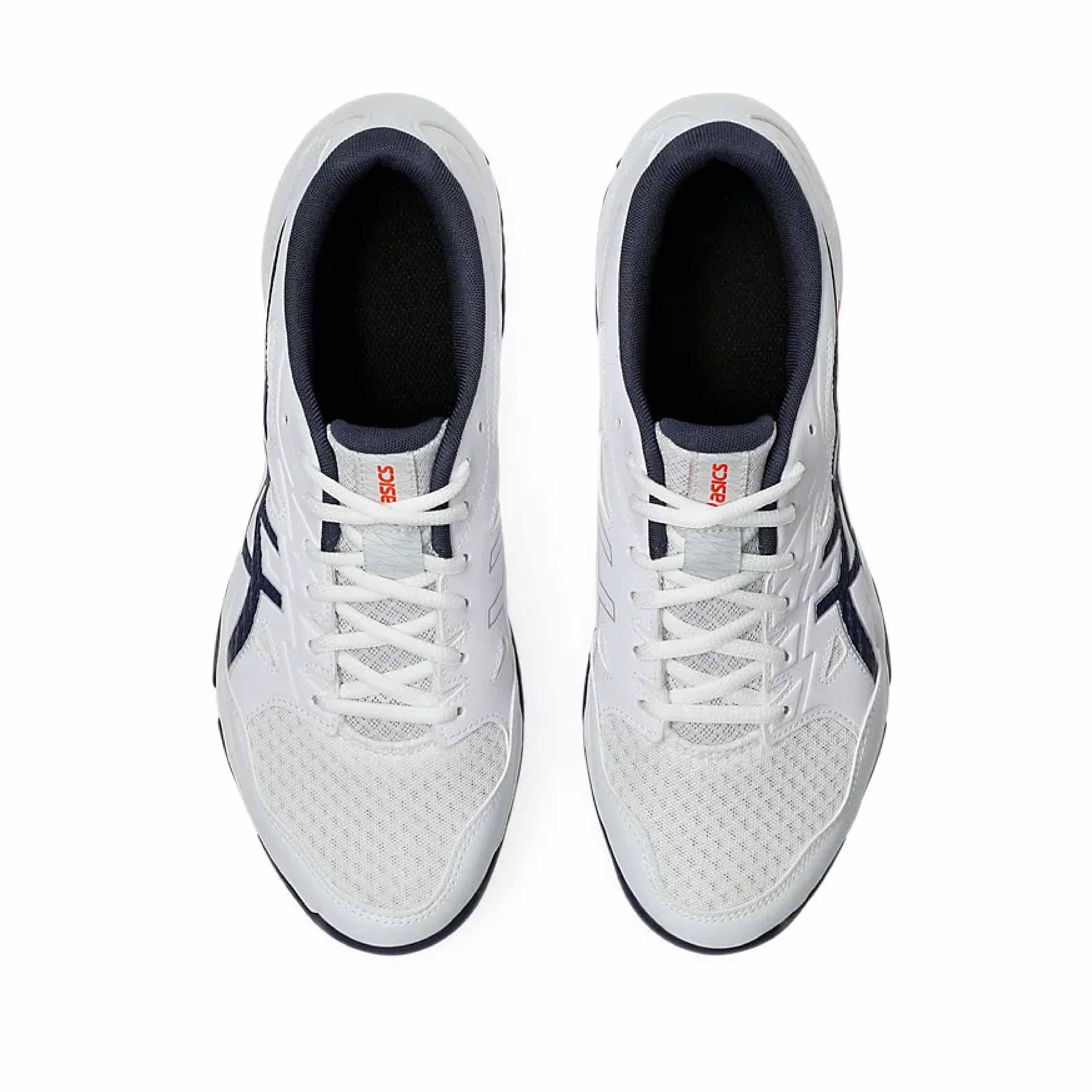 ASICS Gel Rocket 11 Men's Squash Shoes - White/Indigo Fog - Indoor Court Sports, Badminton & Volleyball Shoes with Superior Cushioning & Stability