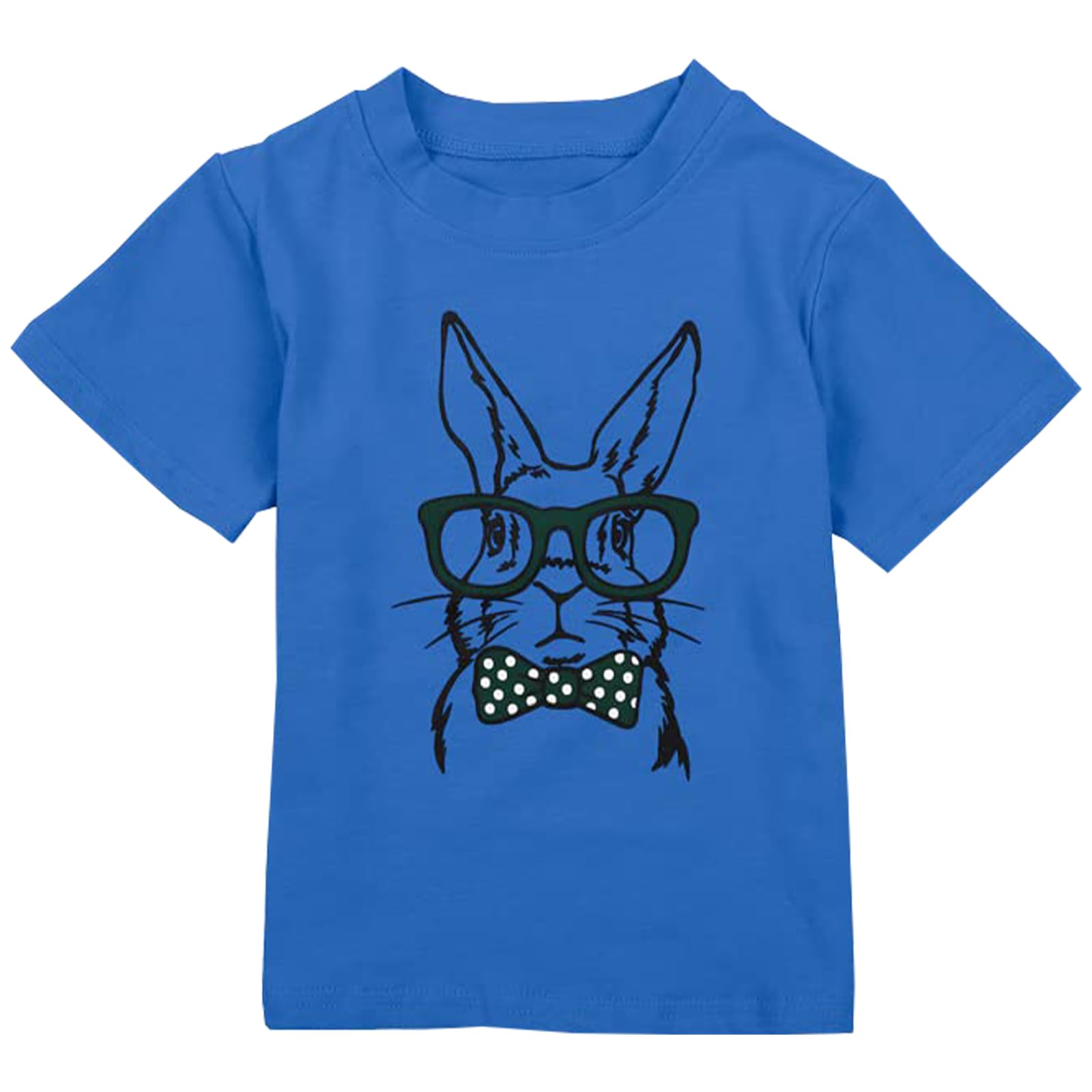 Easter Bunny Toddler T-Shirt - Cute Rabbit with Glasses Print, Happy Easter Short Sleeve Tee for Boys & Girls - Perfect for Easter Egg Hunts, Family Photos & Spring Celebrations