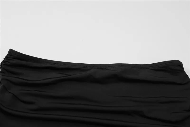 Black Sexy Dress Set for Women - Spaghetti Strap Bodysuit & Maxi Skirt Matching Outfit | Backless Slim Fit Long Skirt Set | Perfect for Date Night, Parties & Special Occasions