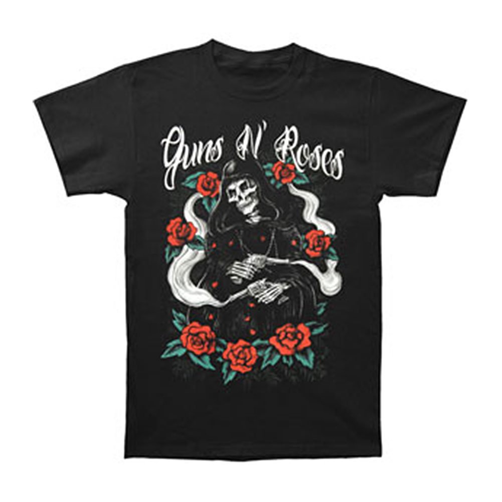 Guns N Roses Official Men's Roses Reaper Graphic T-Shirt - Black | Vintage Rock Band Tee for Concerts & Casual Wear