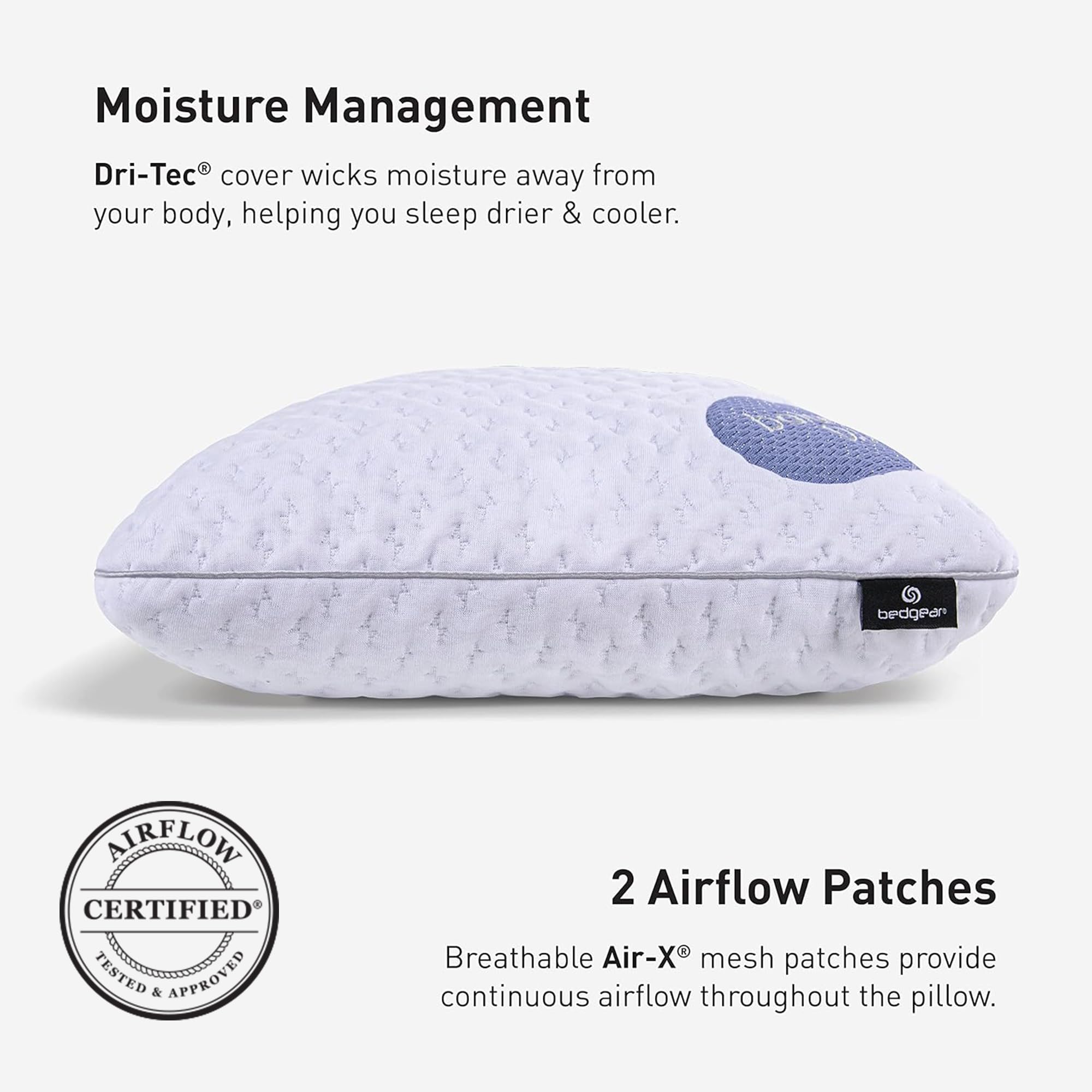 Bedgear Balance Performance Pillow – Medium Firmness Cooling Pillow for Side, Back & Stomach Sleepers – Moisture Wicking, Washable Cover – 20x26x4.75 Inches – Ideal for Hot Sleepers & Athletes Recovery