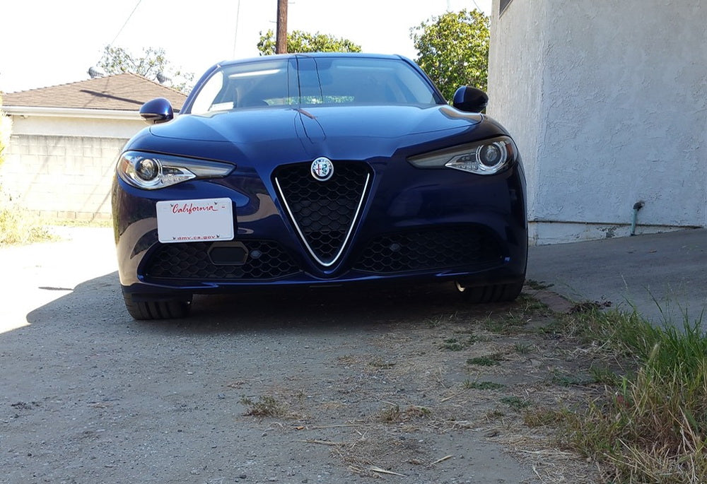 Alfa Romeo Giulia Front Bumper Tow Hook License Plate Mount Bracket - Compatible with 2017-2023 Models - Easy Installation & Durable Design - Perfect for Car Shows, Parking Regulations & Customization