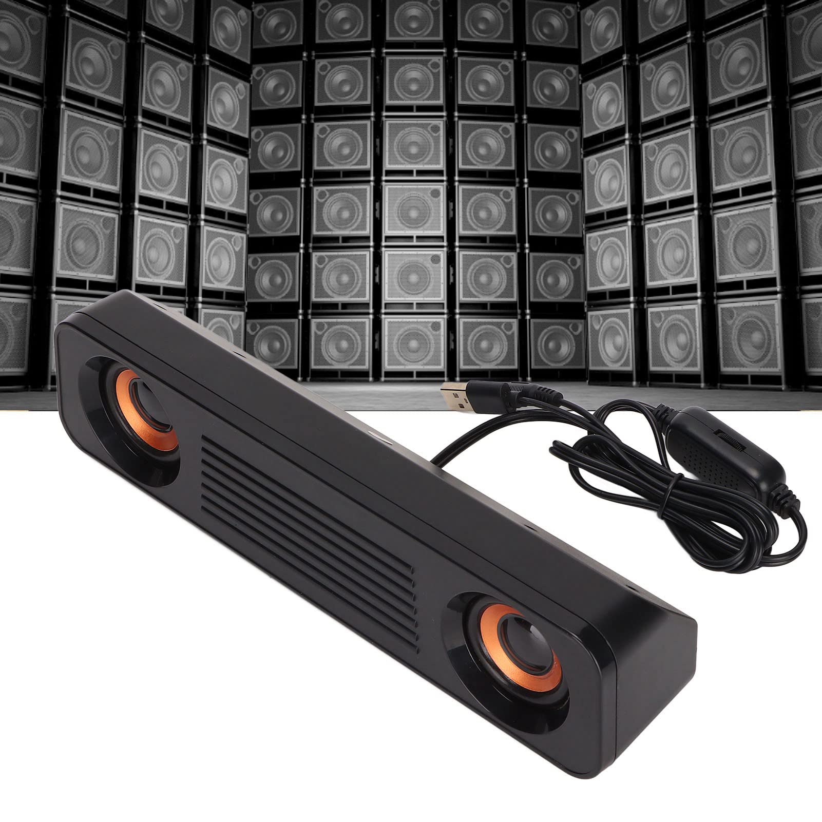 TV Subwoofer Soundbar with 3.5mm HiFi Stereo & USB Port - Portable Bass Speaker for Home Theater, PC, Computer Gaming | Perfect for Movies, Music & Gaming Entertainment
