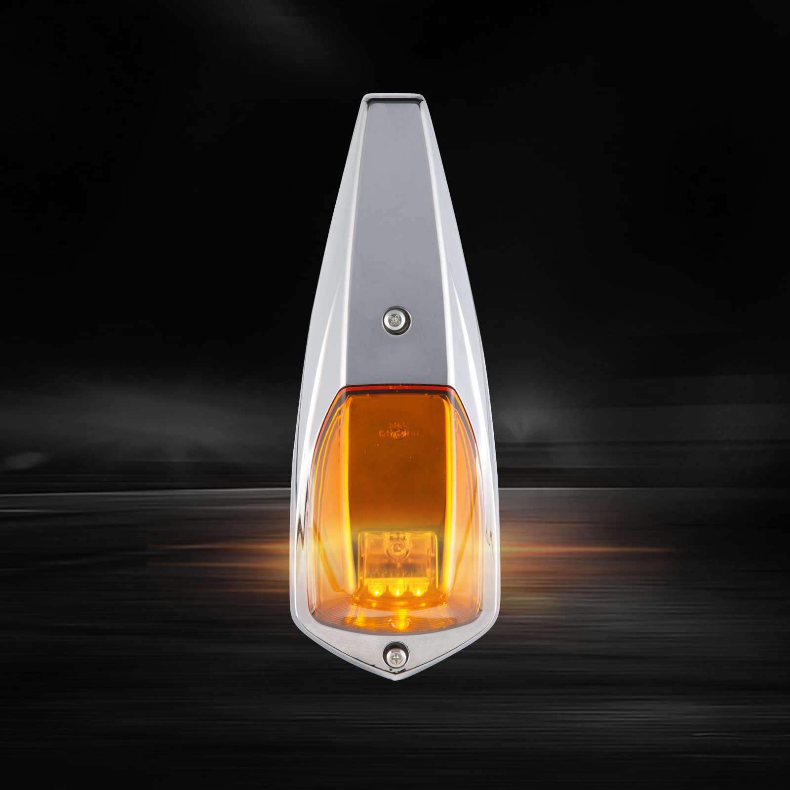 5PCS Amber LED Cab Roof Marker Lights - Waterproof 12V Truck Running Lamps for Kenworth T680 T880 - Durable Chrome Housing for Heavy-Duty Trucks & Commercial Vehicles (Ideal for Night Driving & Enhanced Visibility)