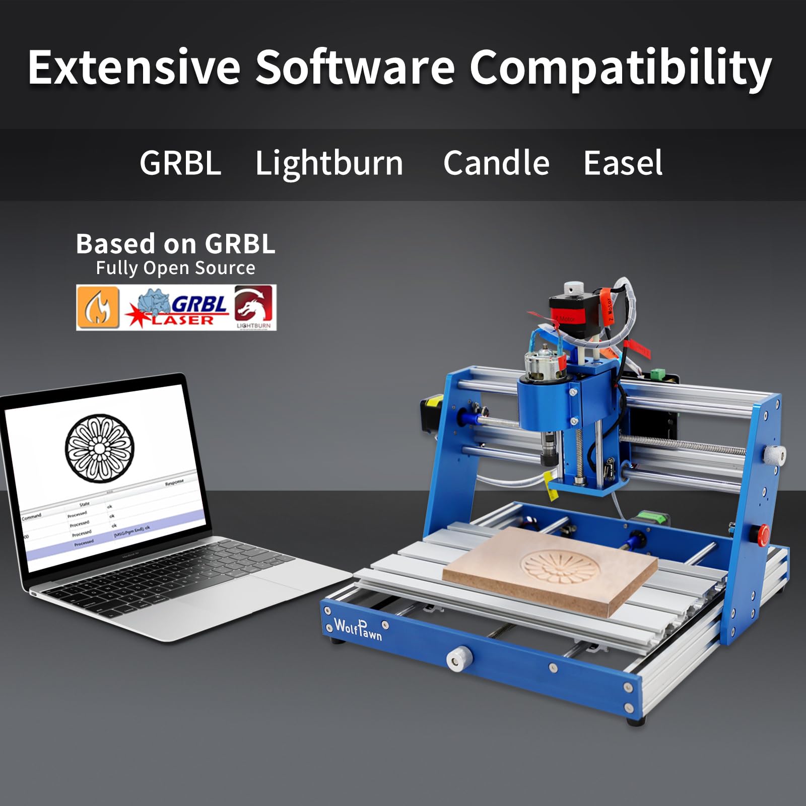 3018 CNC Router Machine - 3 Axis GRBL Control Engraver with Emergency Stop | All-Metal Blue Frame | Perfect for Wood, Acrylic, MDF, PVC & Plastic | 300x180x60mm Work Area | 775 Motor | Ideal for DIY Projects, Hobbyists & Beginners in Woodworking & Engraving