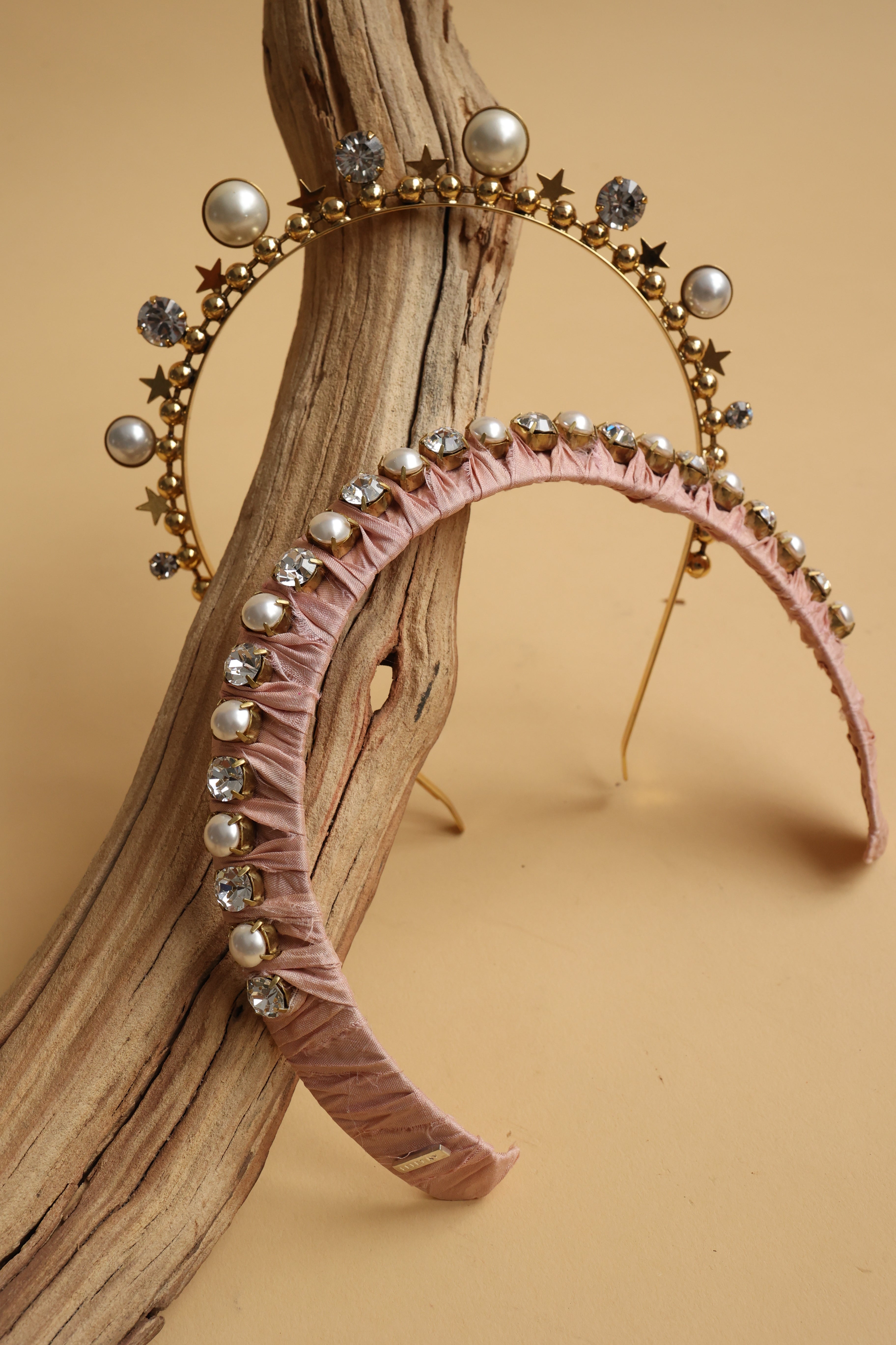 Lea Silk Pearl and Crystal Crown - Elegant Bridal Hair Accessory for Weddings, Prom, and Special Occasions
