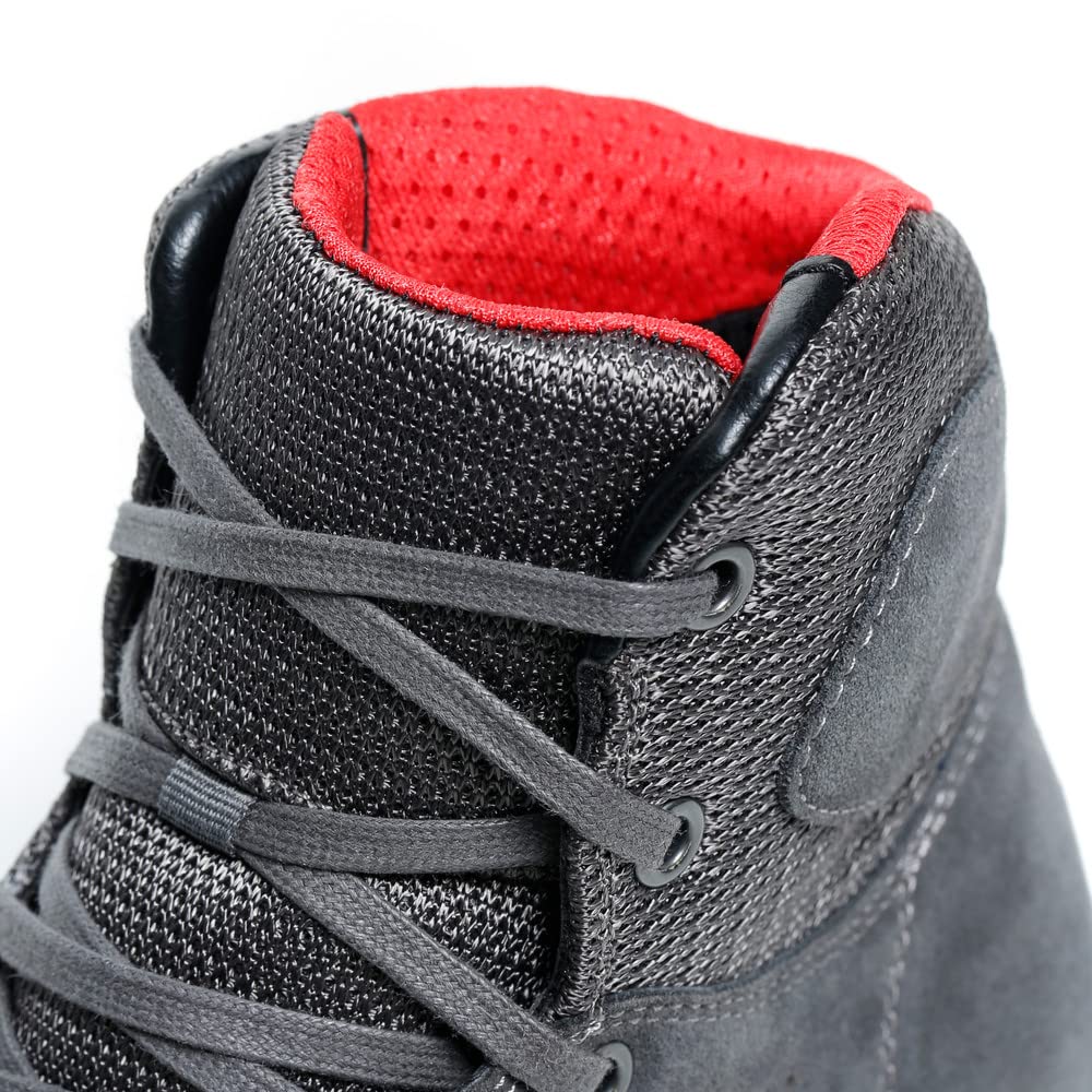 Dainese York Air Lady Shoes for Women - Breathable Comfort Sneakers in Phantom/Red, Size 38 | Perfect for Casual Wear, Walking & Light Sports Activities