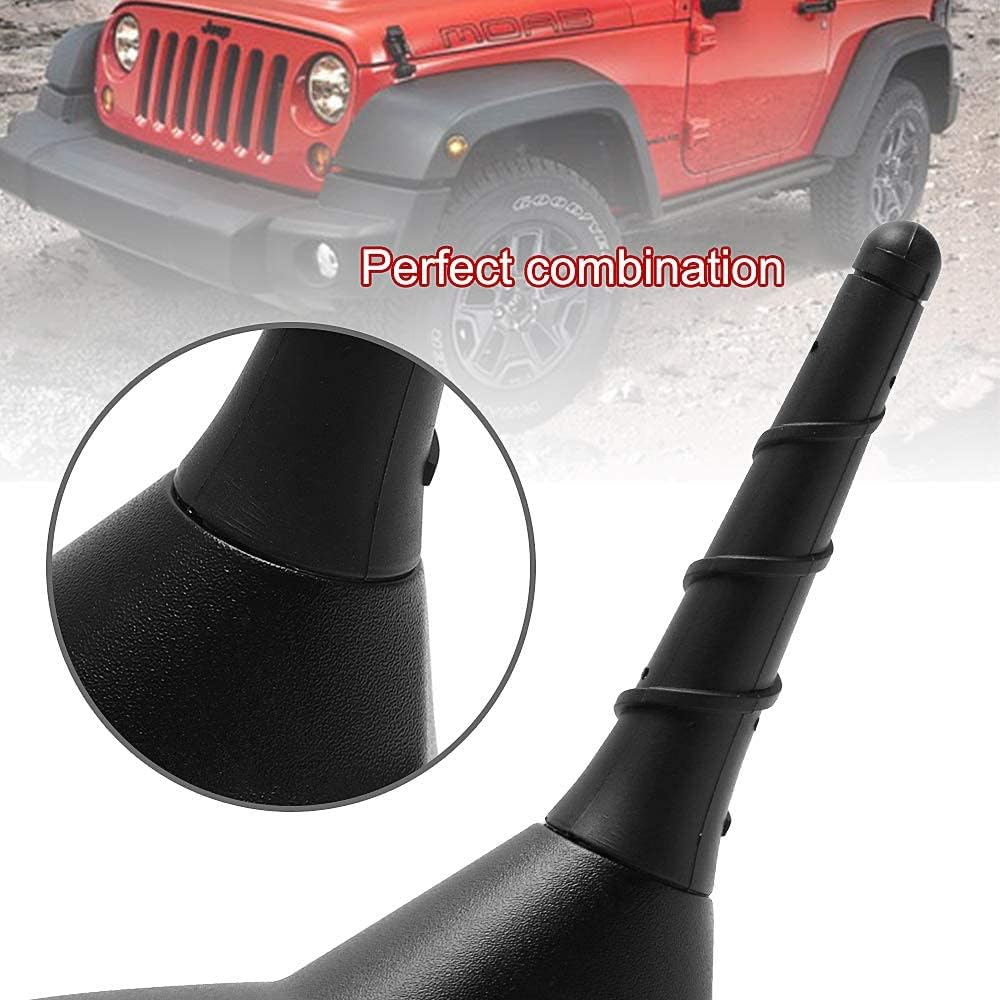 KSaAuto 3.2 Inch Car Antenna Replacement for 2011-2025 Jeep Cherokee Grand Cherokee Compass Renegade, Chrysler 200, Fiat 500 - Compatible with OEM Part Numbers 68297936AA 5091100AA 5091100AB - Perfect for Off-Roading and Daily Commuting