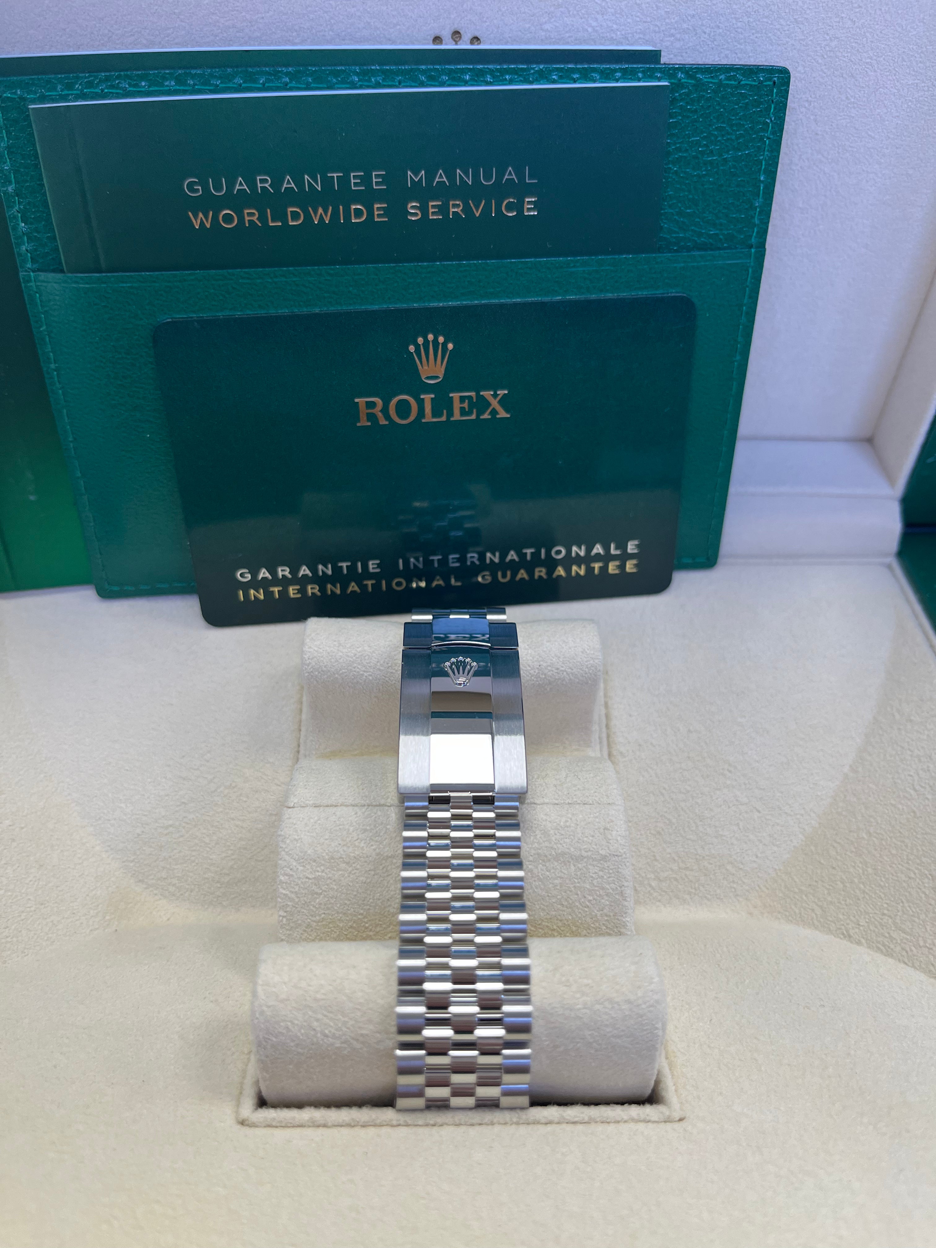 Rolex Datejust 41mm White Gold & Steel Watch with Mint Green Fluted Motif Dial & Fluted Bezel - Jubilee Bracelet Ref#126334 | Luxury Dress Watch for Men, Business & Formal Occasions
