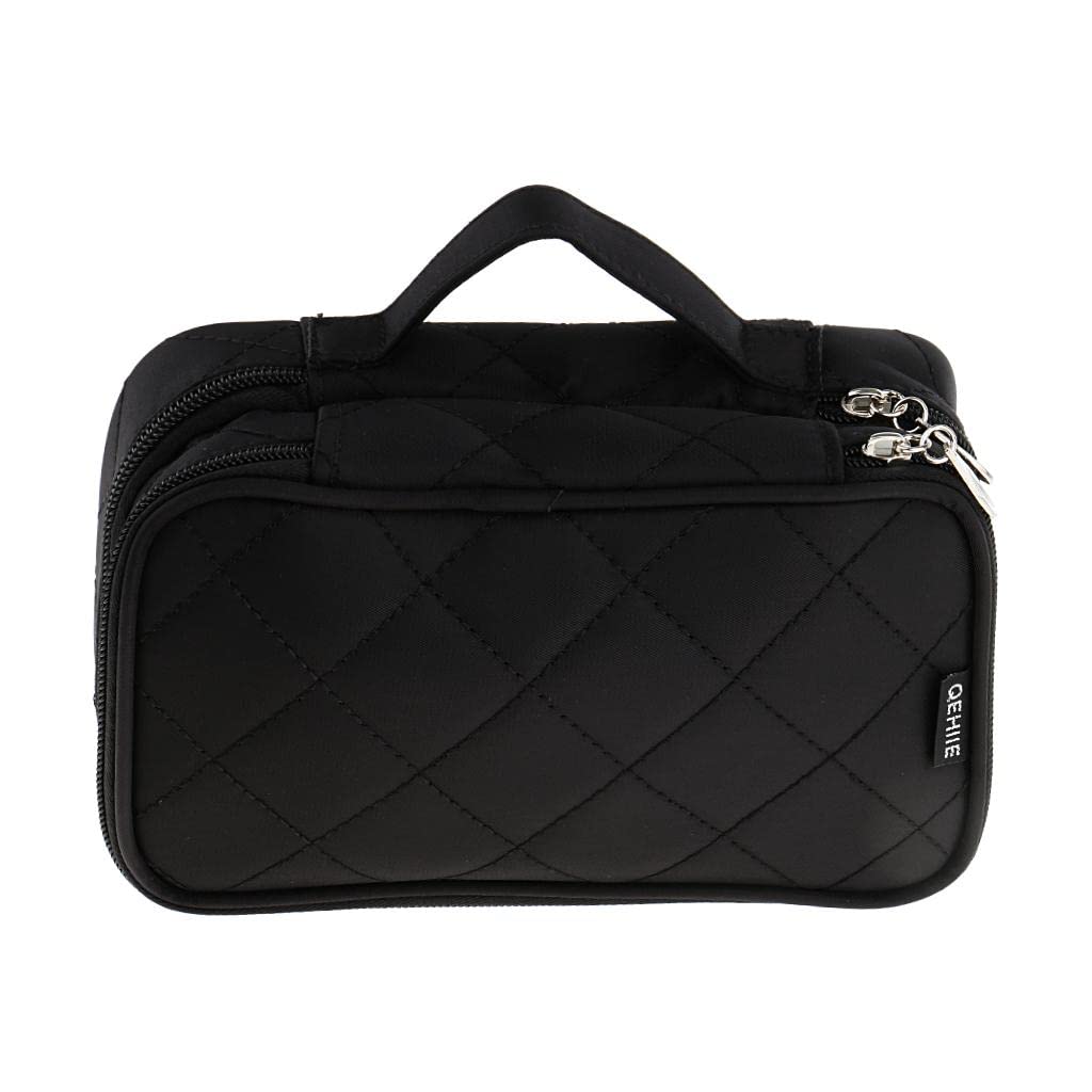Losa 2-Layer Waterproof Travel Cosmetic Bag - Makeup Organizer & Toiletry Pouch for Women (Black) | Perfect for Vacation, Gym, Business Trips & Daily Essentials Storage