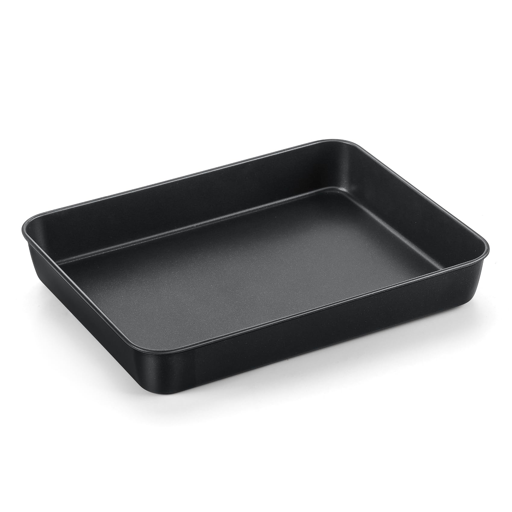 P&P CHEF Nonstick Small Lasagna Pan - 12.3 Inch Stainless Steel Deep Baking Tray for Toaster Oven - Perfect for Lasagna, Brownies, Meats & Casseroles - Heavy Duty Rectangular Bakeware - Easy to Clean - Ideal for Home Cooking, Meal Prep & Holiday Baking