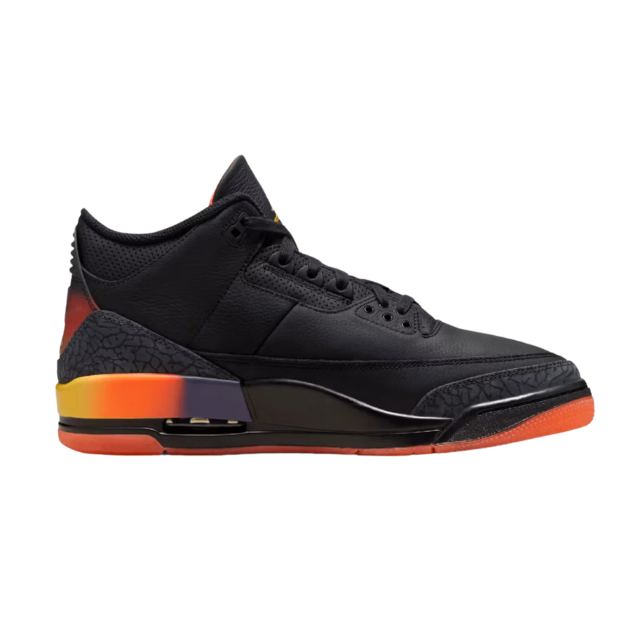Air Jordan 3 Retro J Balvin Sneakers - Rio Black/Solar Flare/Total Crimson Abyss Colorway | Men's Basketball Shoes for Streetwear & Casual Style