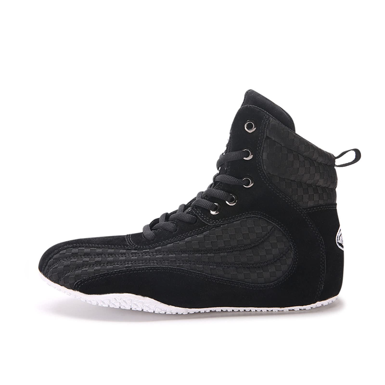 EMDPBD Professional Men's Boxing & Wrestling Shoes - Breathable Sparring Trainers for Boxing, MMA, Weightlifting & Bodybuilding (Black, Size 10) - Ideal for Gym Training & Combat Sports