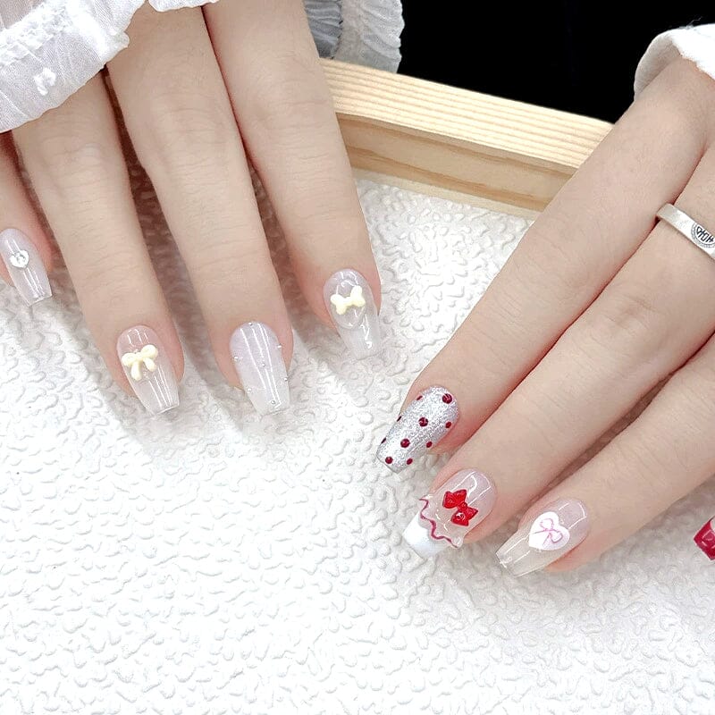 50pcs Clear Resin Ice Bowknot 3D Nail Art Decorations - Perfect for DIY Nail Design, Manicure, and Professional Salon Use