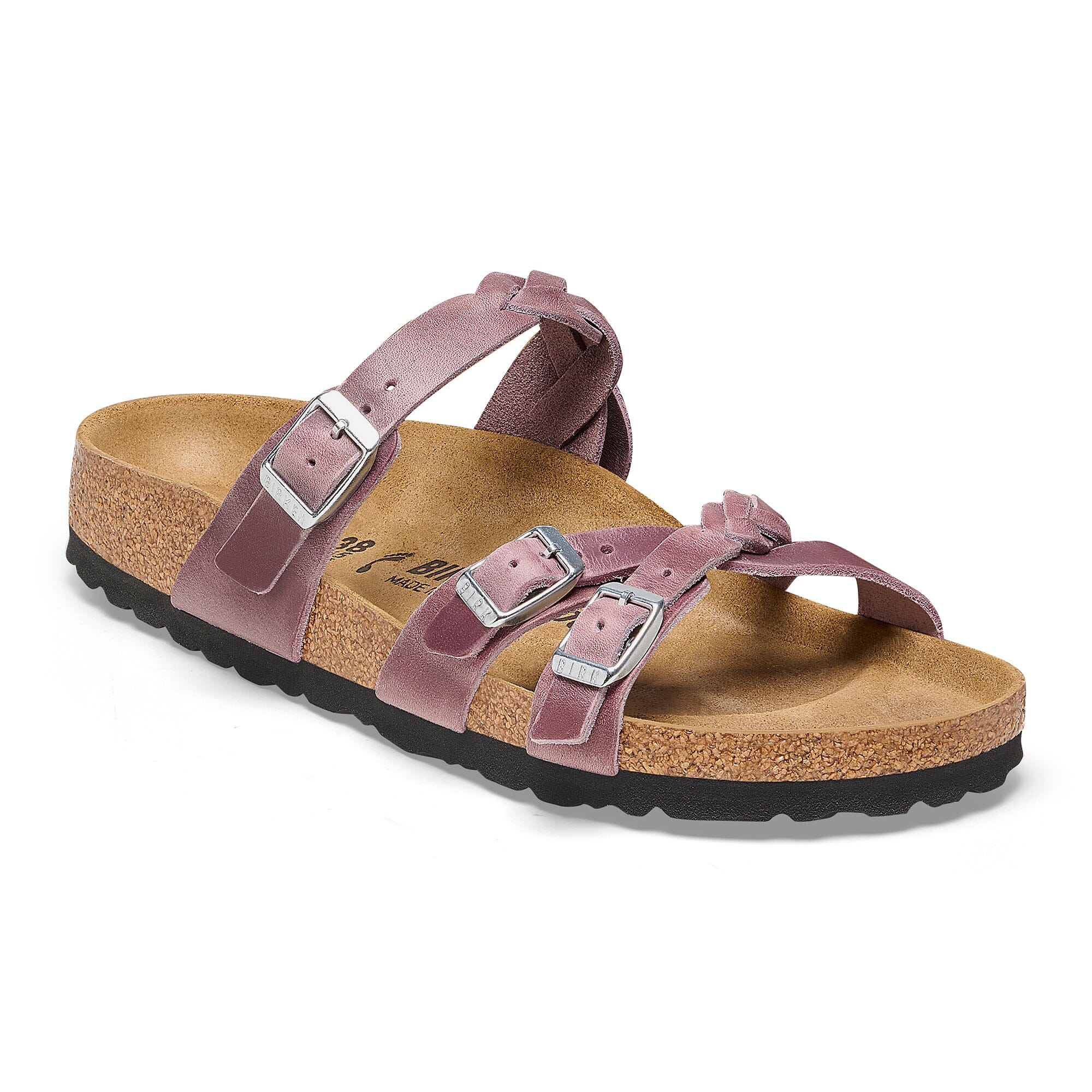 BIRKENSTOCK Franca Braided Leather Sandals for Women - Comfortable Oil Leather Slides with Arch Support | Perfect for Beach, Vacation & Summer Outfits