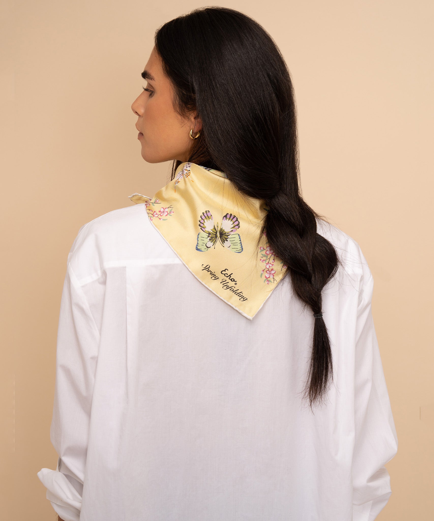 Spring Unfolding 23 Silk Bandana - Premium Fashion Scarf for Women & Men - Elegant Accessory for Outfits, Parties & Travel | Soft & Breathable Silk Material