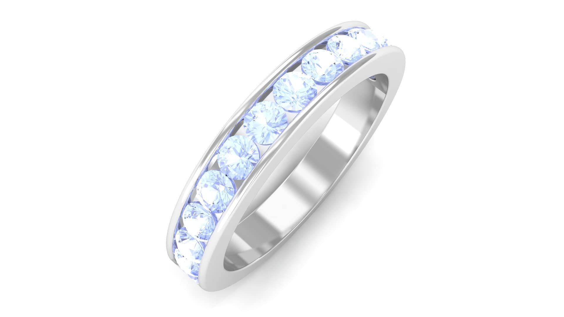 2 CT Tanzanite Half Eternity Ring in 14K Solid Gold - Channel Set Tanzanite Semi Eternity Band for Women - Elegant Jewelry Gift for Anniversary, Engagement & Special Occasions
