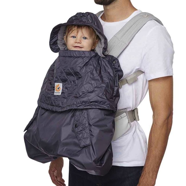 Ergo Baby Water Resistant Winter Weather Cover - Charcoal Gray | Windproof & Insulated Baby Carrier Cover for Cold Weather | Perfect for Stroller Walks, Outdoor Adventures & Winter Travel