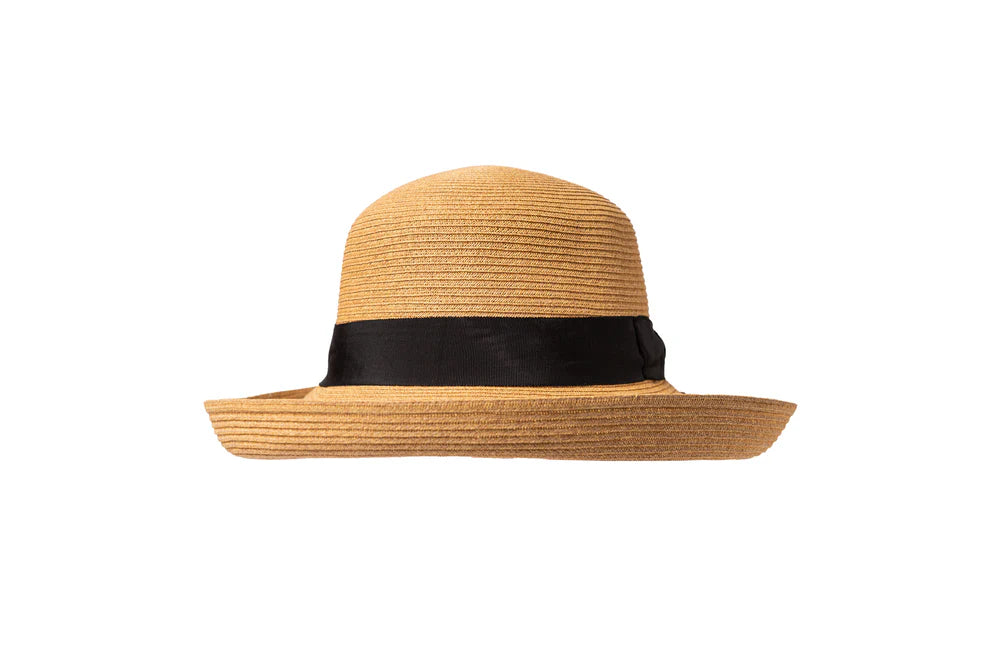 Peter Beaton Sconset Packable Straw Hat - Medium Brim Sun Hat for Women, Natural Color - Perfect for Beach, Vacation & Summer Outdoor Activities