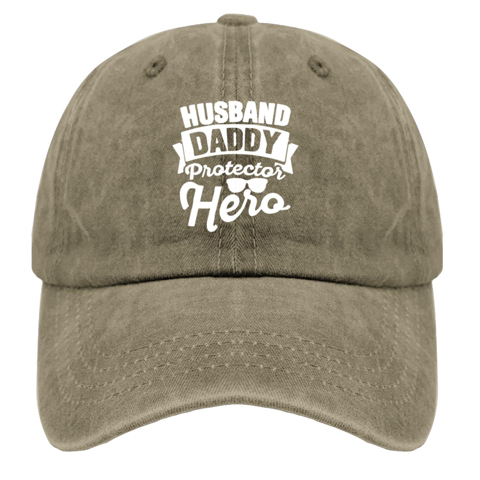 Vintage 90s Washed Denim Baseball Cap - Adjustable Dad Hat for Men | SXA Husband Daddy Protector Hero Design | Perfect for Outdoor Activities, Casual Wear & Father's Day Gifts