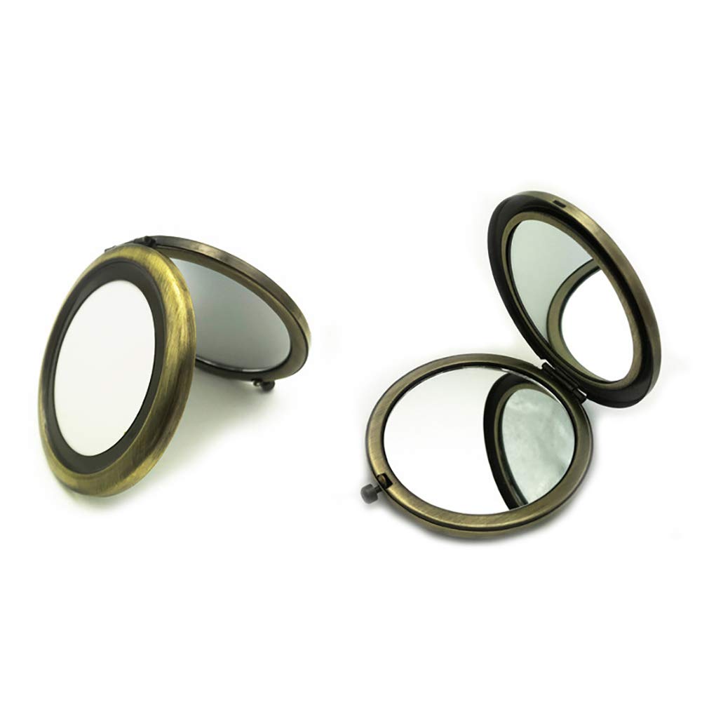 Steelwings Portable Mini Makeup Mirror - Round Metallic Pop-Up Dual-Side Compact Mirror for Travel, Home & Office | Perfect for Makeup, Skincare & Quick Touch-Ups