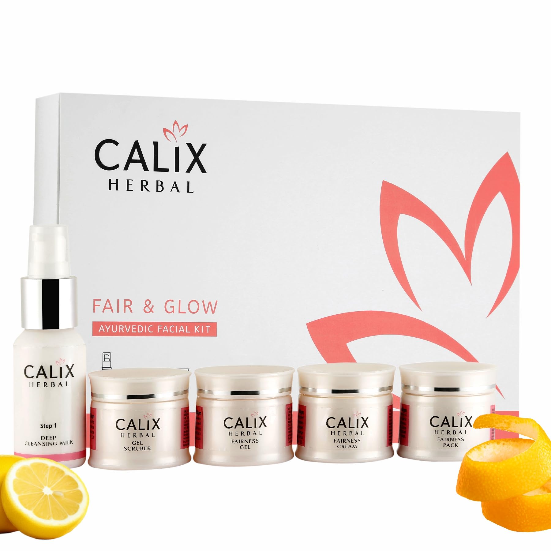 Organic Fair & Glow Ayurvedic Facial Kit for Brightening & Whitening Skin - Natural Herbal Skincare Set for Women & Men (5-Piece, 50g) | Perfect for Daily Glow, Radiance & Even Skin Tone at Home or Travel
