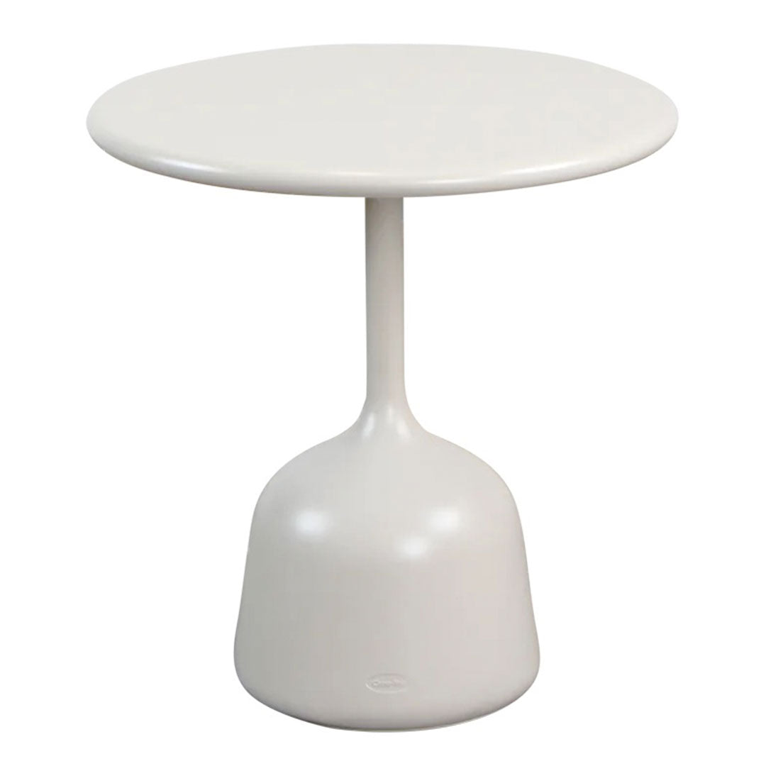 Round Coffee Table with Glossy Finish - Small Modern Accent Table for Living Room, Bedroom, or Office