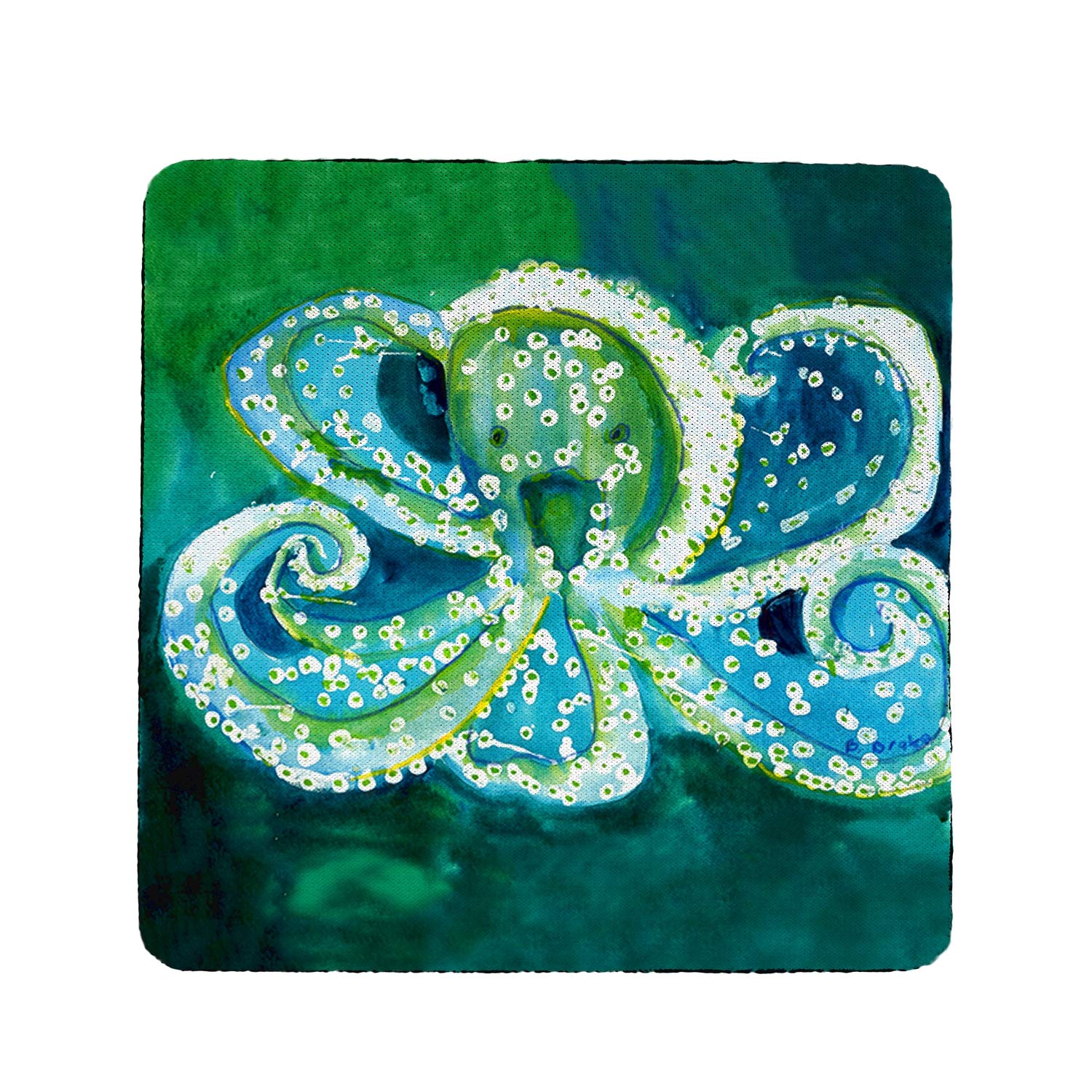 Betsy Drake Octopus Coaster Set of 4 - Non-Slip Drink Coasters for Coffee Table, Bar, and Home Decor