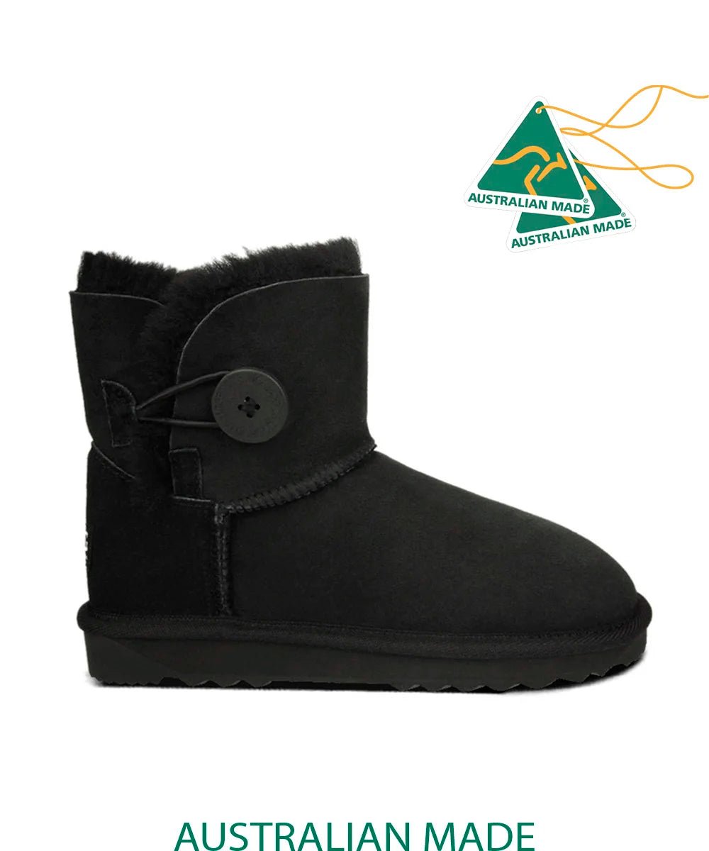 Premium UGG Mini Button Boots for Men - Cozy Winter Boots with Stylish Buttons - Perfect for Cold Weather, Snow Days & Casual Outings