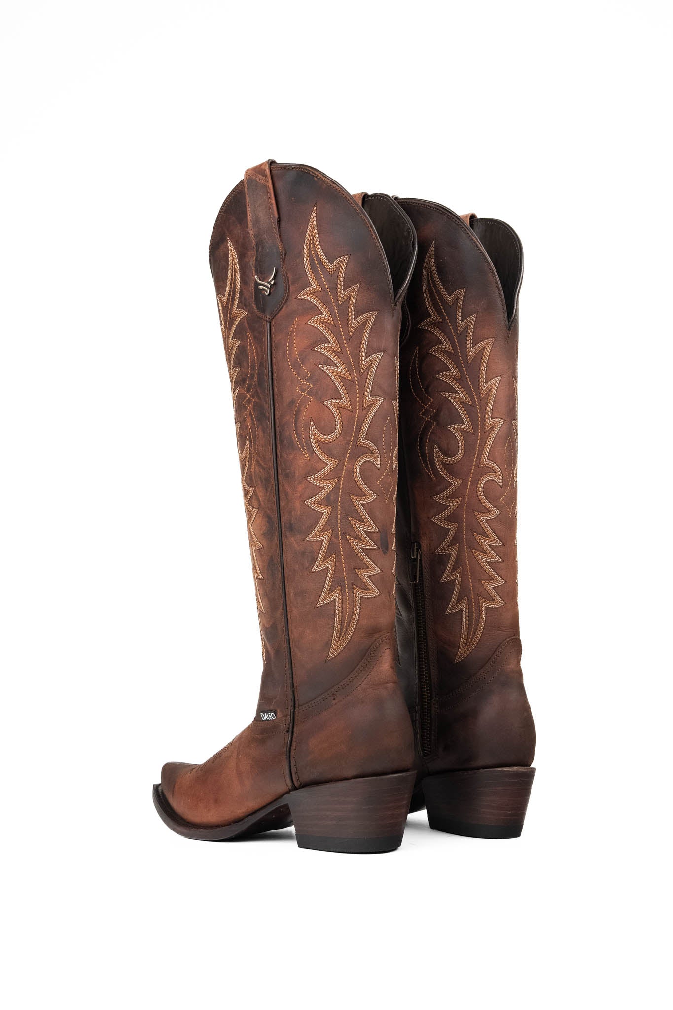 Rubi Tall Snip Toe Cowgirl Boots for Women - Western Riding Boots with Pointed Toe & Stacked Heel - Perfect for Country Dancing, Rodeo Events & Fashion Outfits
