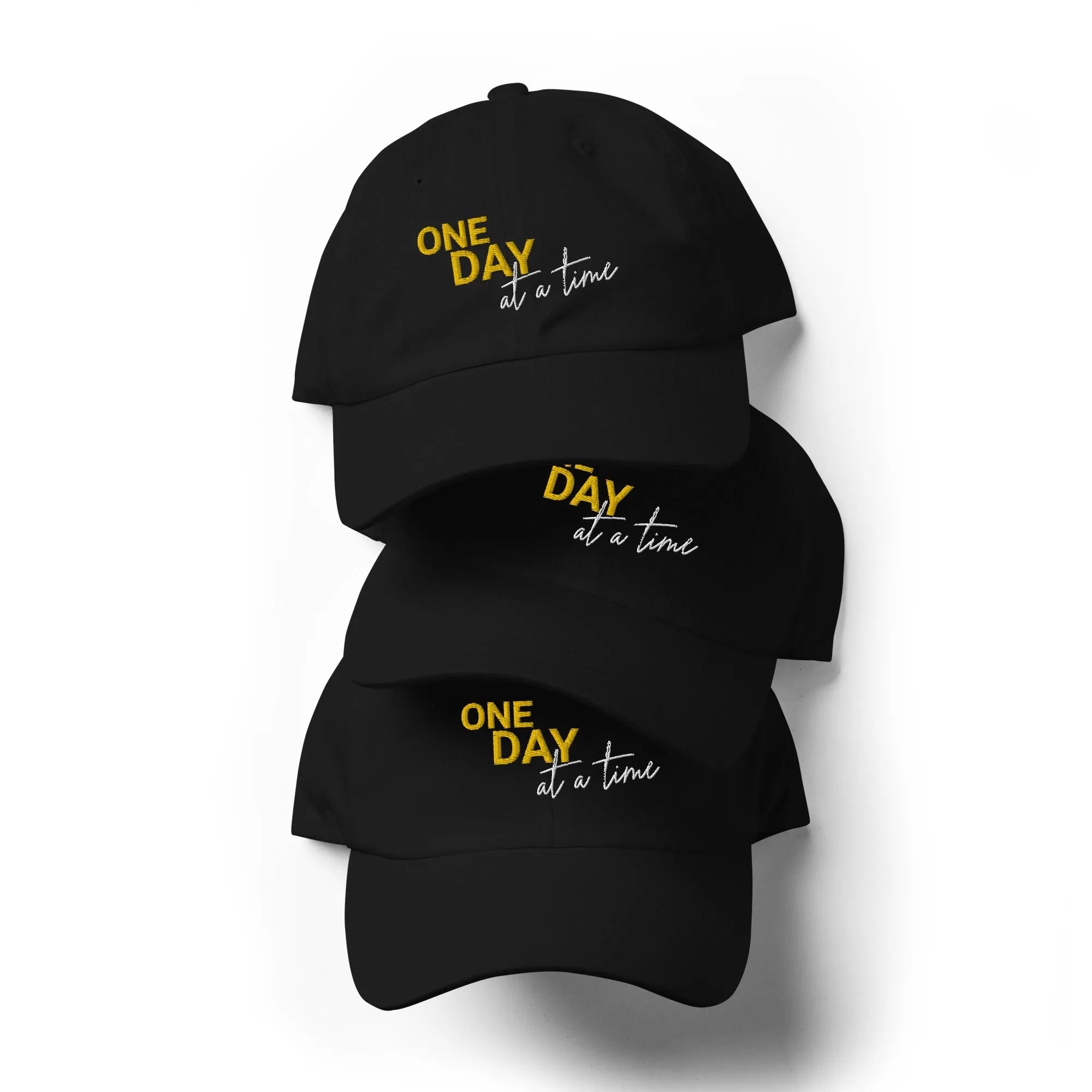 One Day At A Time Embroidered Dad Hat - Adjustable Cotton Baseball Cap for Men & Women - Perfect for Casual Wear, Outdoor Activities, and Daily Fashion