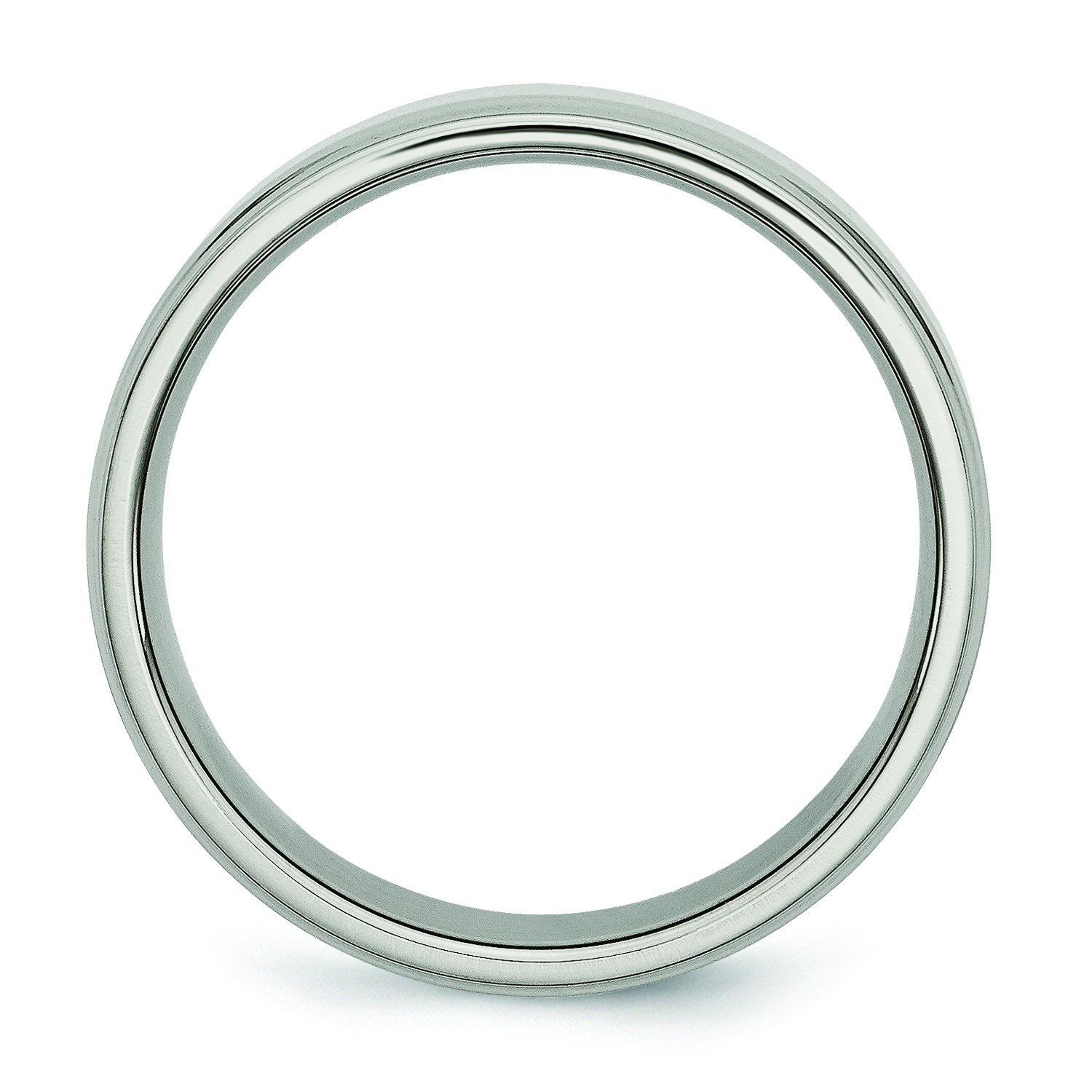 Men's Titanium Wedding Band Ring - 7mm Polished with Ridged Edge - Durable & Comfortable for Everyday Wear - Perfect for Weddings, Anniversaries & Gifts