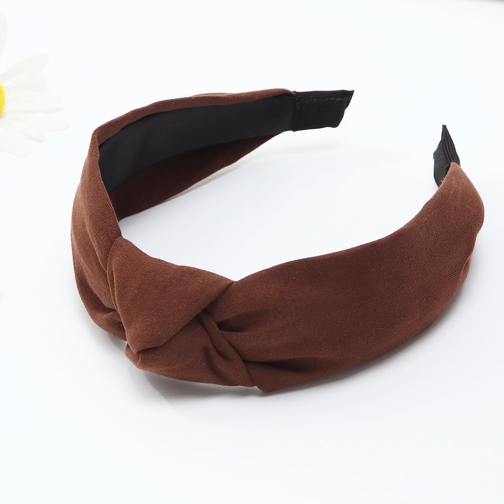4 Pack Knotted Headbands for Women - Non Slip Suede Hairbands for Workout, Yoga & Sports - Fashionable Head Wraps for Women and Girls - Perfect for Gym, Running, Tennis & Daily Wear