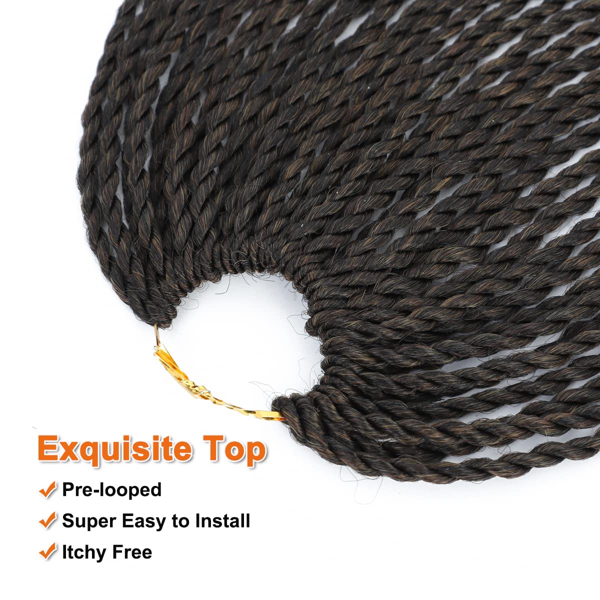 8 Packs Senegalese Twist Crochet Hair for Black Women - 14 & 18 Inch Pre Looped Ombre Crochet Braiding Hair (35 Strands/Pack) | Protective Hairstyles & Natural Hair Care